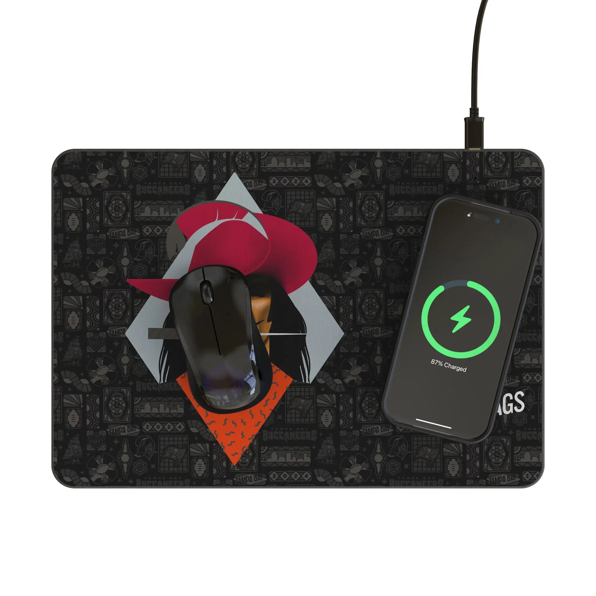 Tampa Bay Buccaneers Deco 15-Watt Wireless Charger and Mouse Pad - Lifestyle