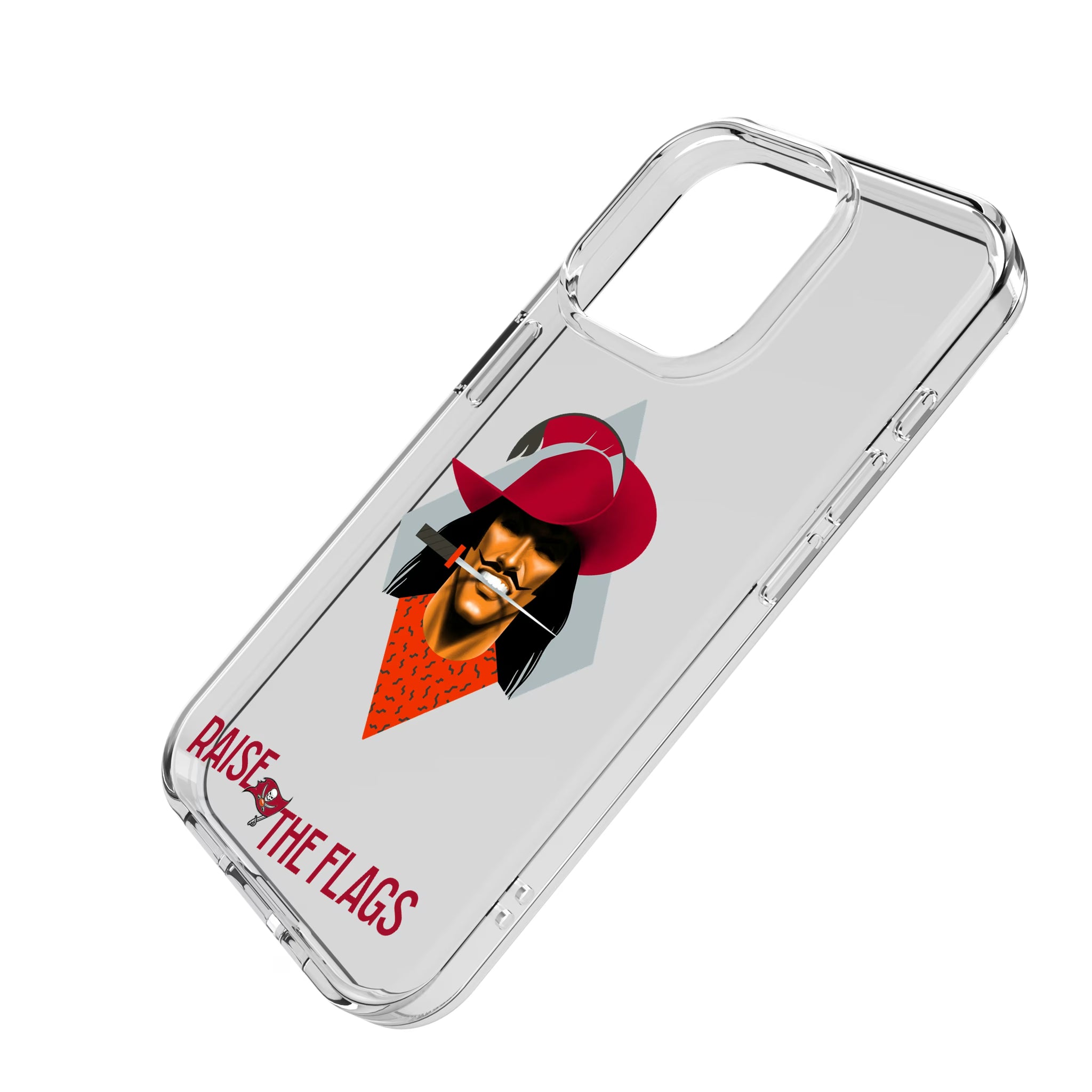 Tampa Bay Buccaneers Deco iPhone Clear Phone Case for Apple iPhone - Isometric View