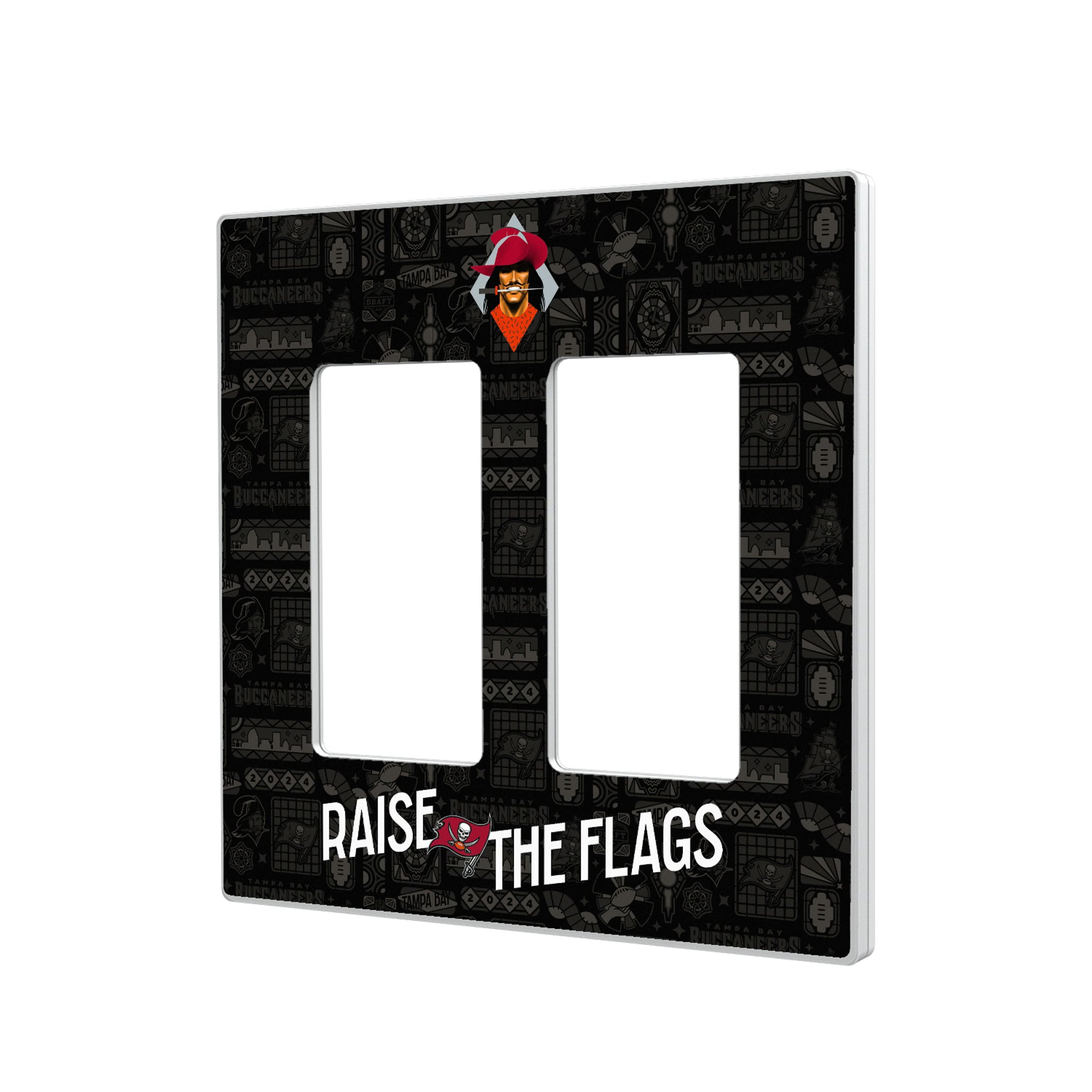 Tampa Bay Buccaneers Deco Hidden-Screw Light Switch Plate#Style_Double Rocker