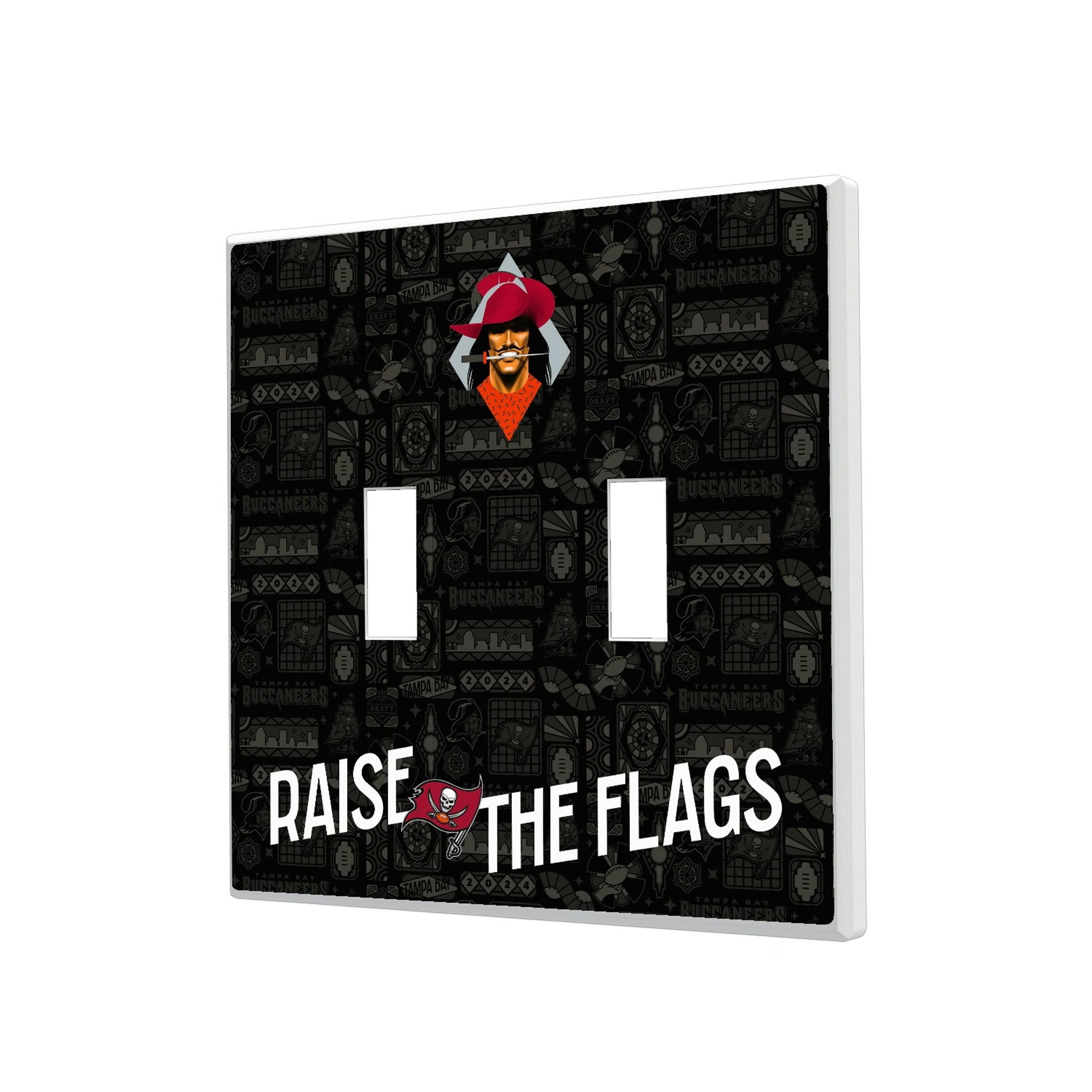 Tampa Bay Buccaneers Deco Hidden-Screw Light Switch Plate#Style_Double Toggle