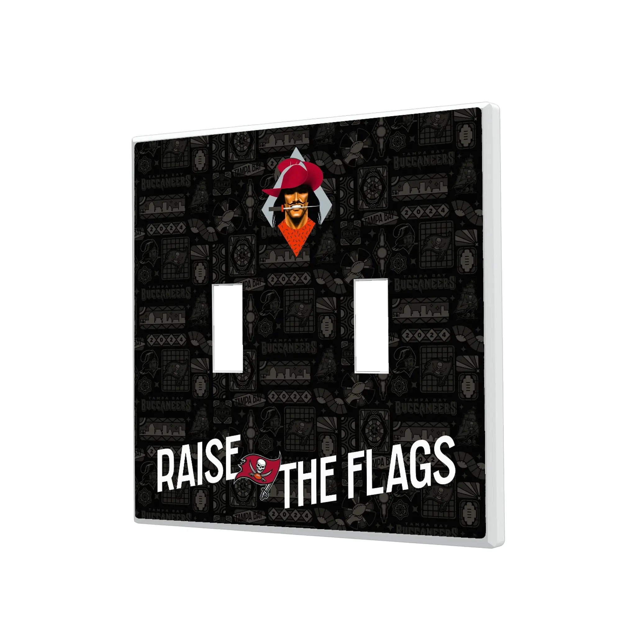 Tampa Bay Buccaneers Deco Hidden-Screw Light Switch Plate#Style_Double Toggle