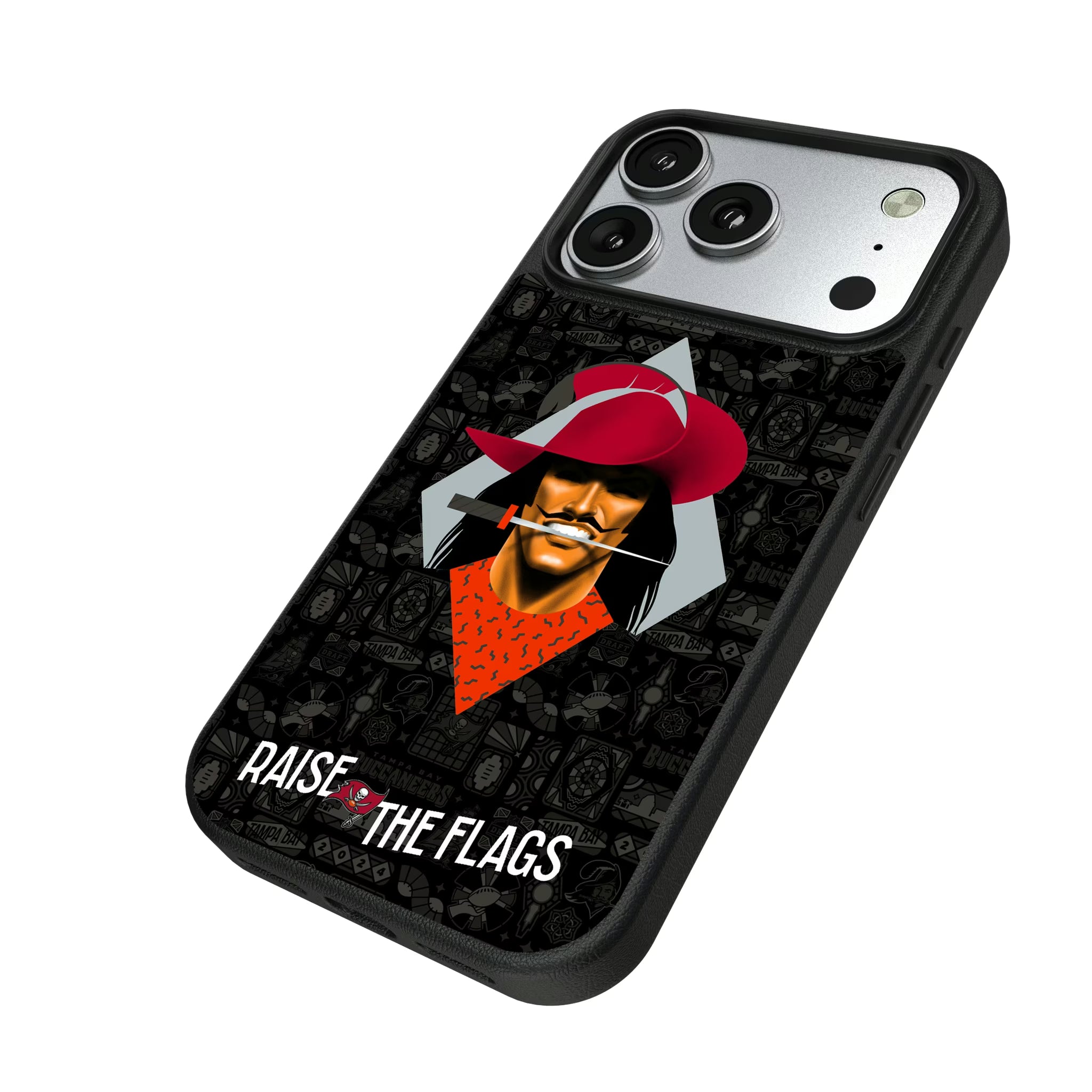 Tampa Bay Buccaneers Deco iPhone MagSafe Compatible Phone Case for Apple iPhone - Isometric View#Device_iPhone 17 Pro
