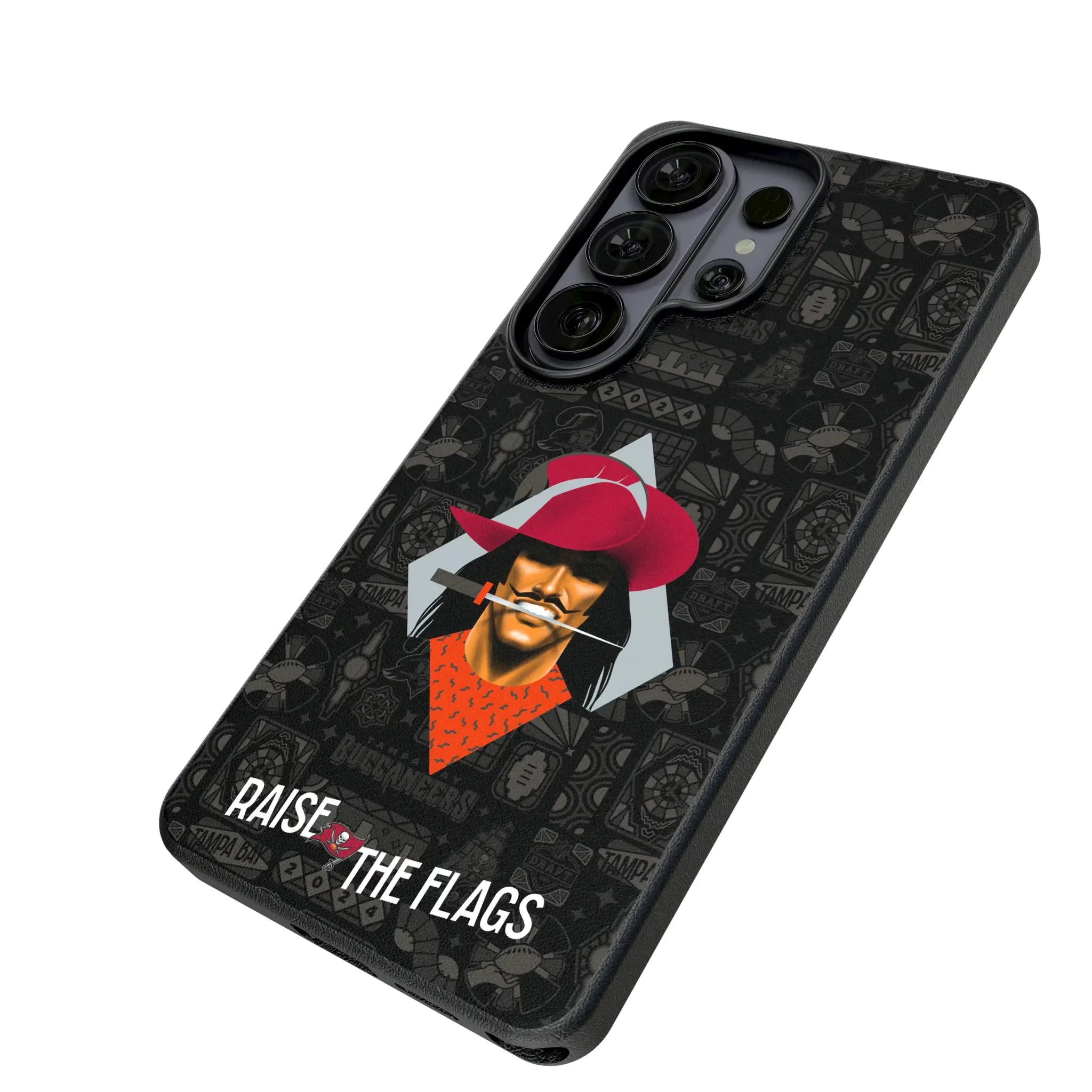 Tampa Bay Buccaneers Deco Galaxy MagSafe Compatible Phone Case for Samsung Galaxy - Isometric View#Device_Galaxy S26 Ultra