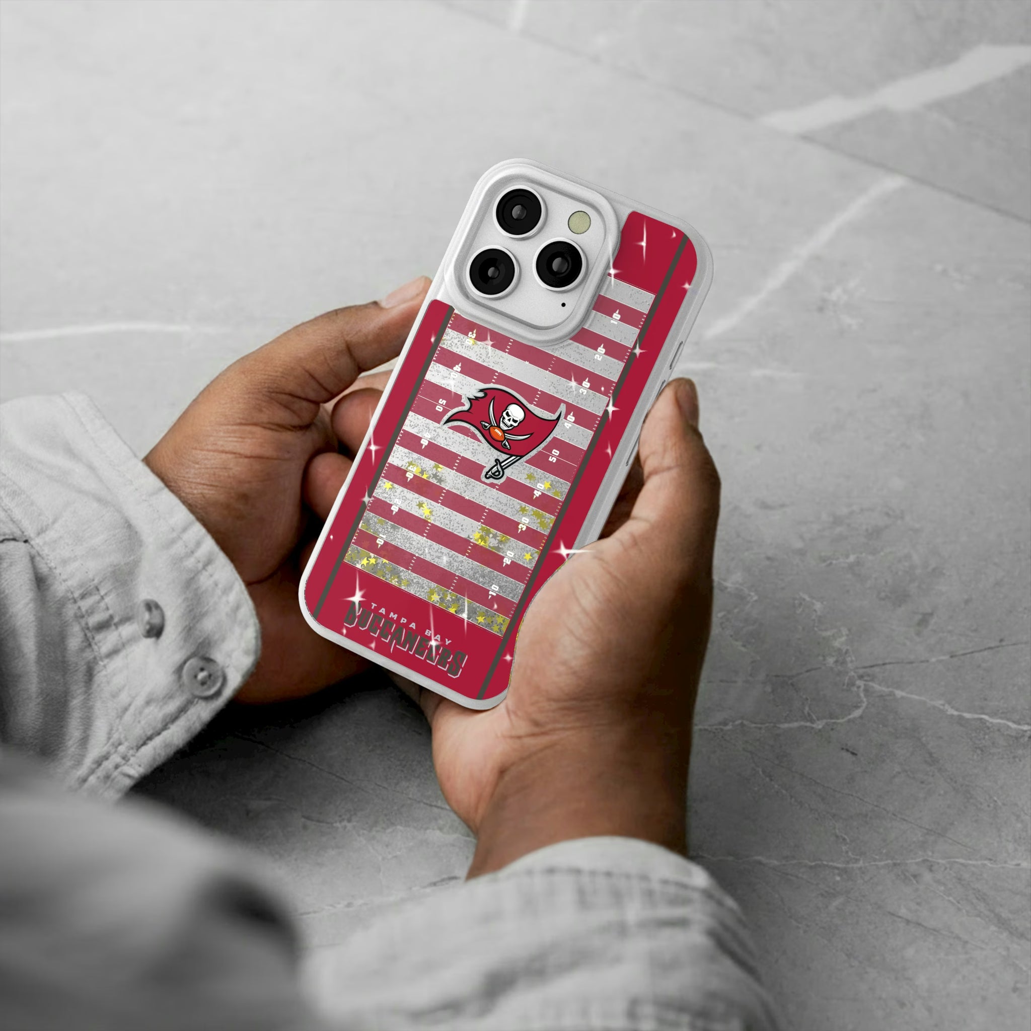 Tampa Bay Buccaneers Field iPhone Glitter Phone Case for Apple iPhone - Lifestyle#Device_iPhone 16 Pro