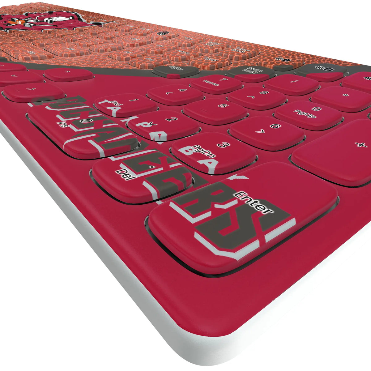 Tampa Bay Buccaneers Football KKB605 Curved Wireless Keyboard - Detail
