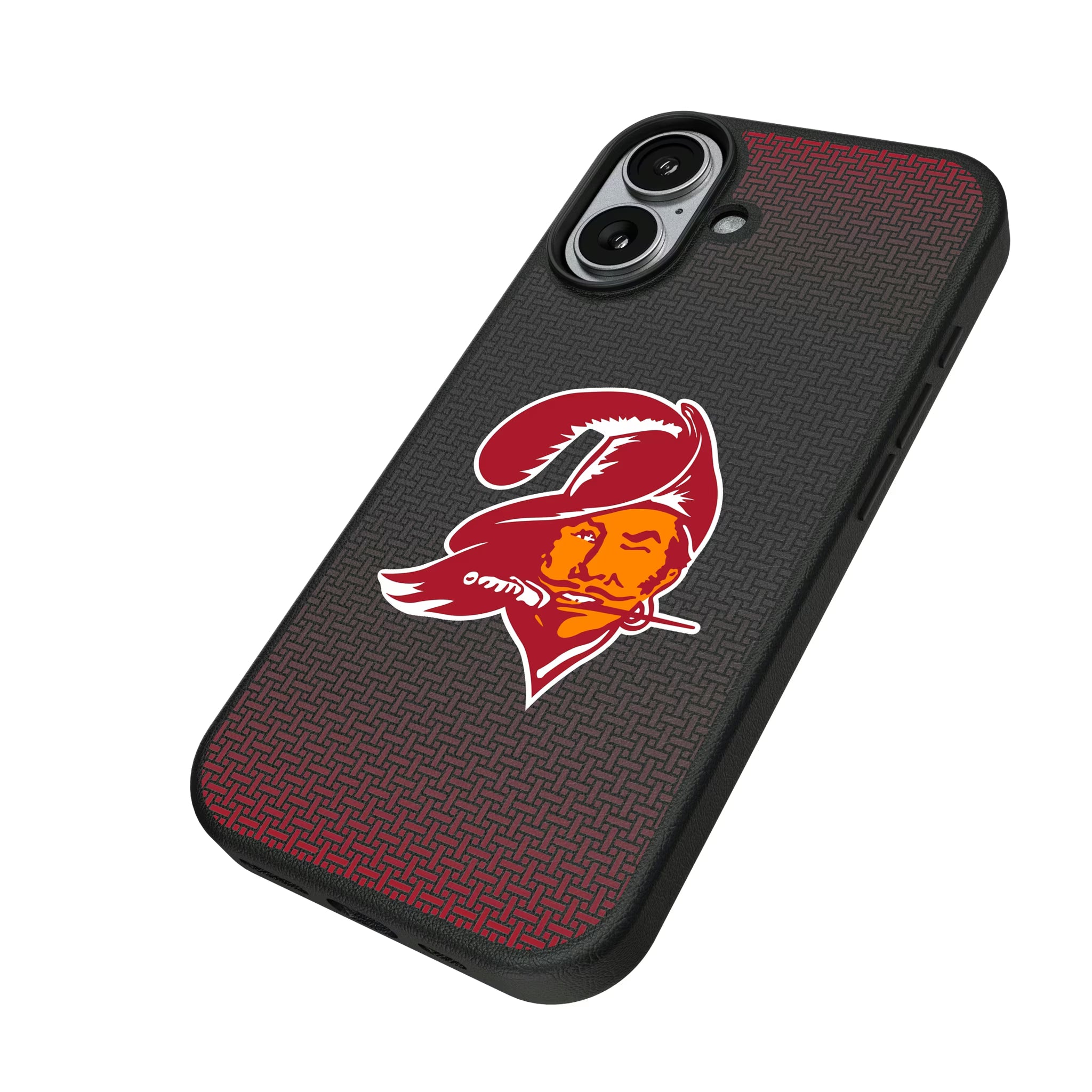 Tampa Bay Buccaneers Historic Collection Linen iPhone MagSafe Compatible Phone Case for Apple iPhone - Isometric View#Device_iPhone 17