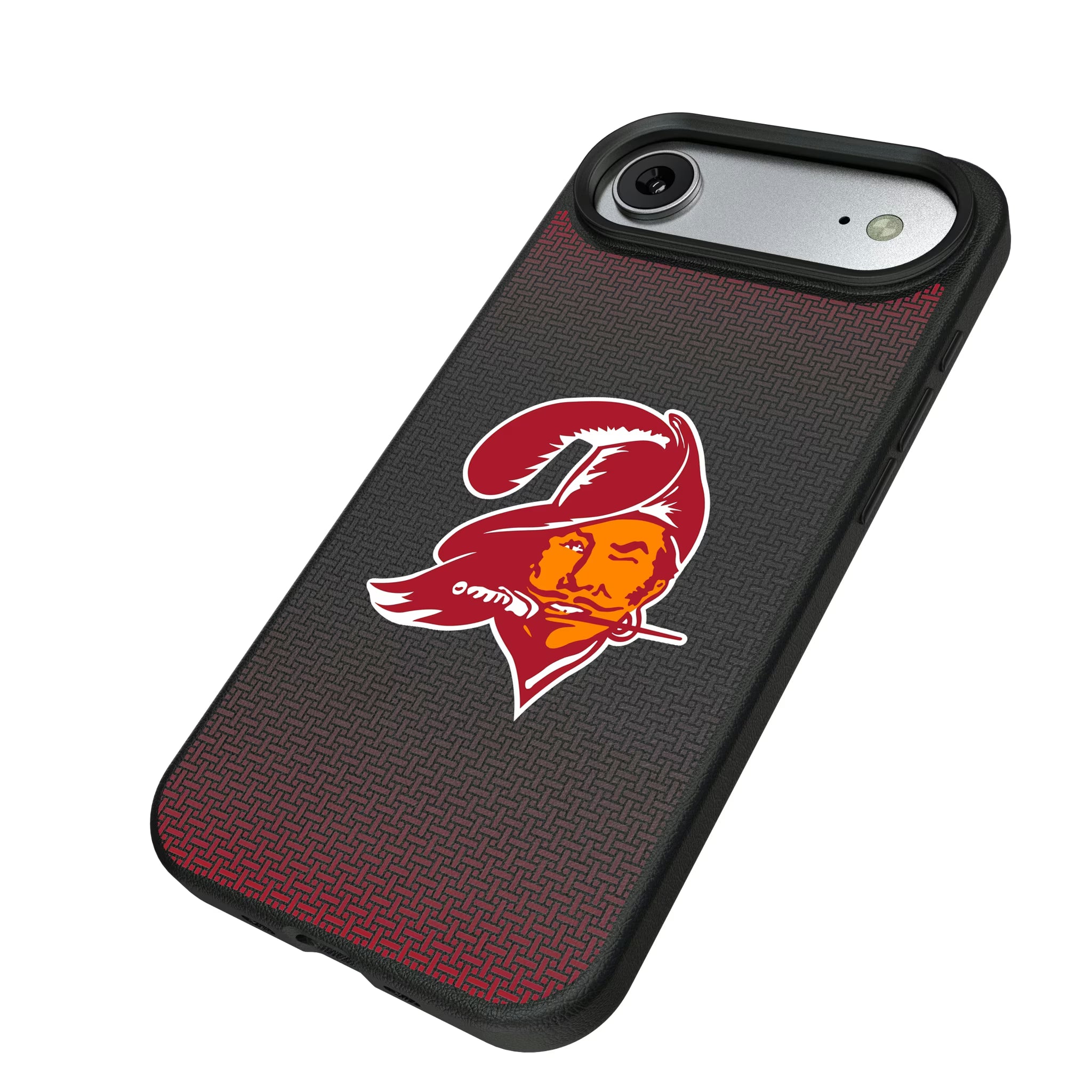 Tampa Bay Buccaneers Historic Collection Linen iPhone MagSafe Compatible Phone Case for Apple iPhone - Isometric View#Device_iPhone Air