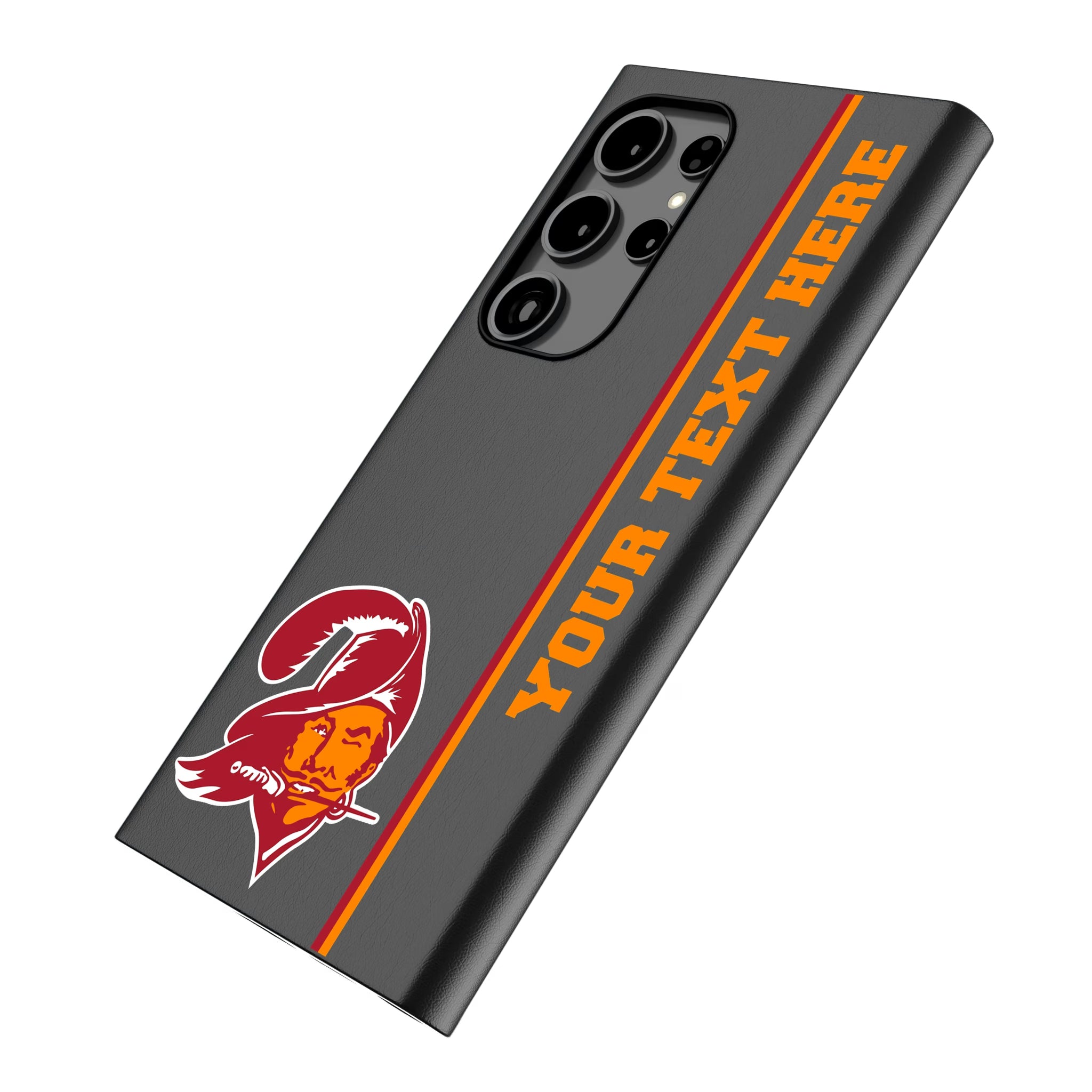 Tampa Bay Buccaneers Historic Collection Personalized Sidebard Galaxy MagSafe Compatible Phone Case for Samsung Galaxy - Isometric View