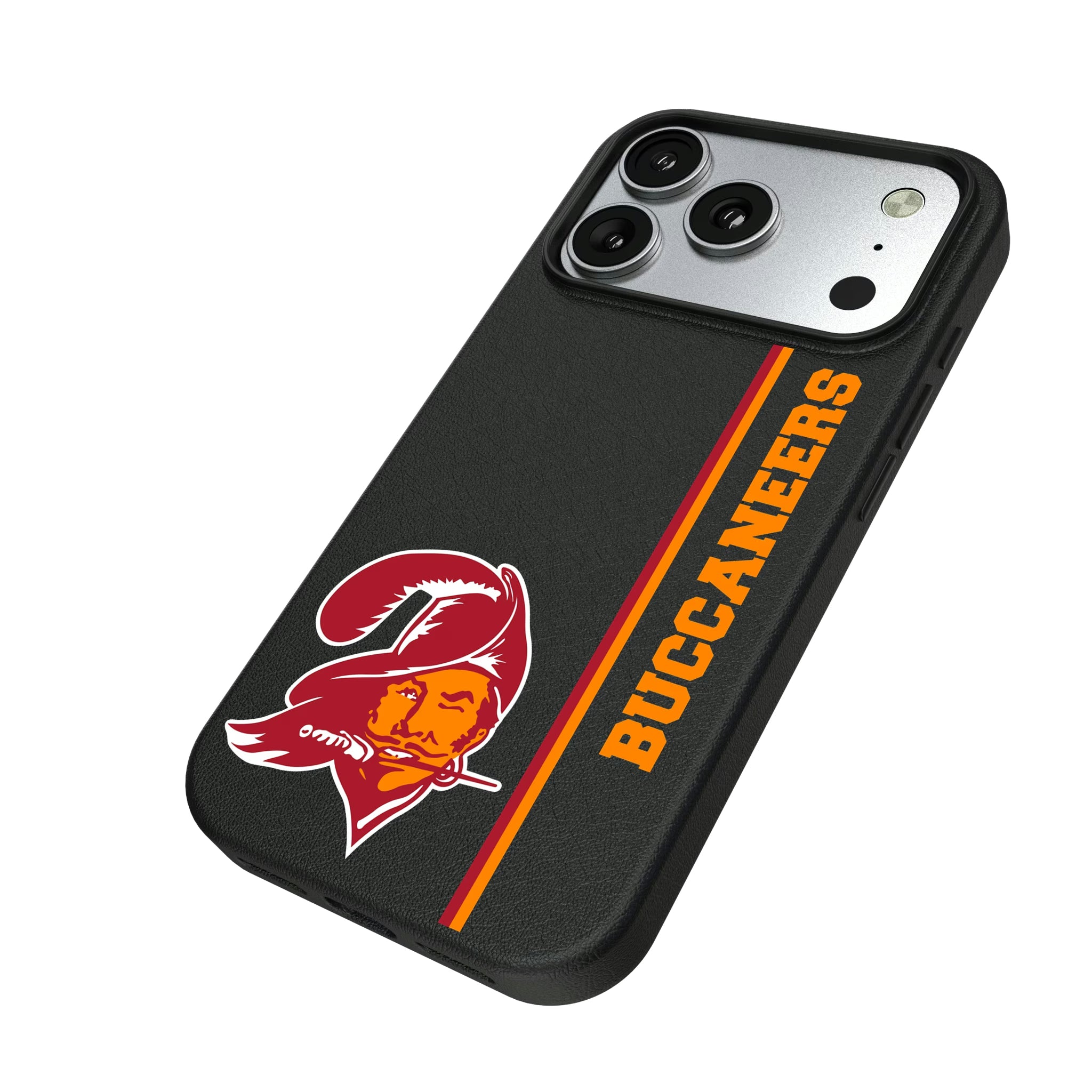 Tampa Bay Buccaneers Historic Collection Sidebar iPhone MagSafe Compatible Phone Case for Apple iPhone - Isometric View#Device_iPhone 17 Pro