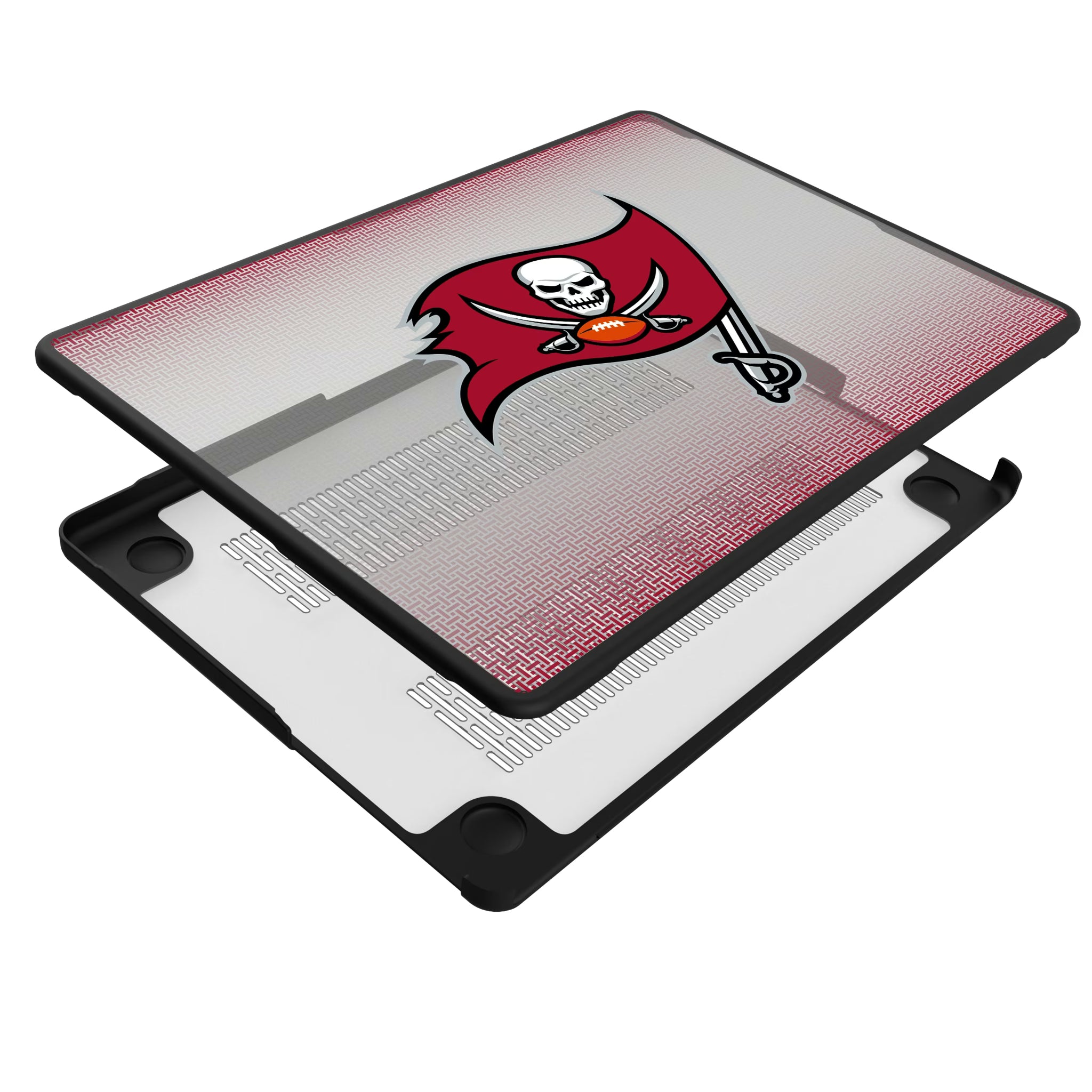 Tampa Bay Buccaneers Linen MacBook Laptop Case for Apple MacBook - Isometric View#Device_MacBook Pro (14-inch, 2021) / MacBook Pro (14-inch, 2023) / MacBook Pro (14-inch, 2024)