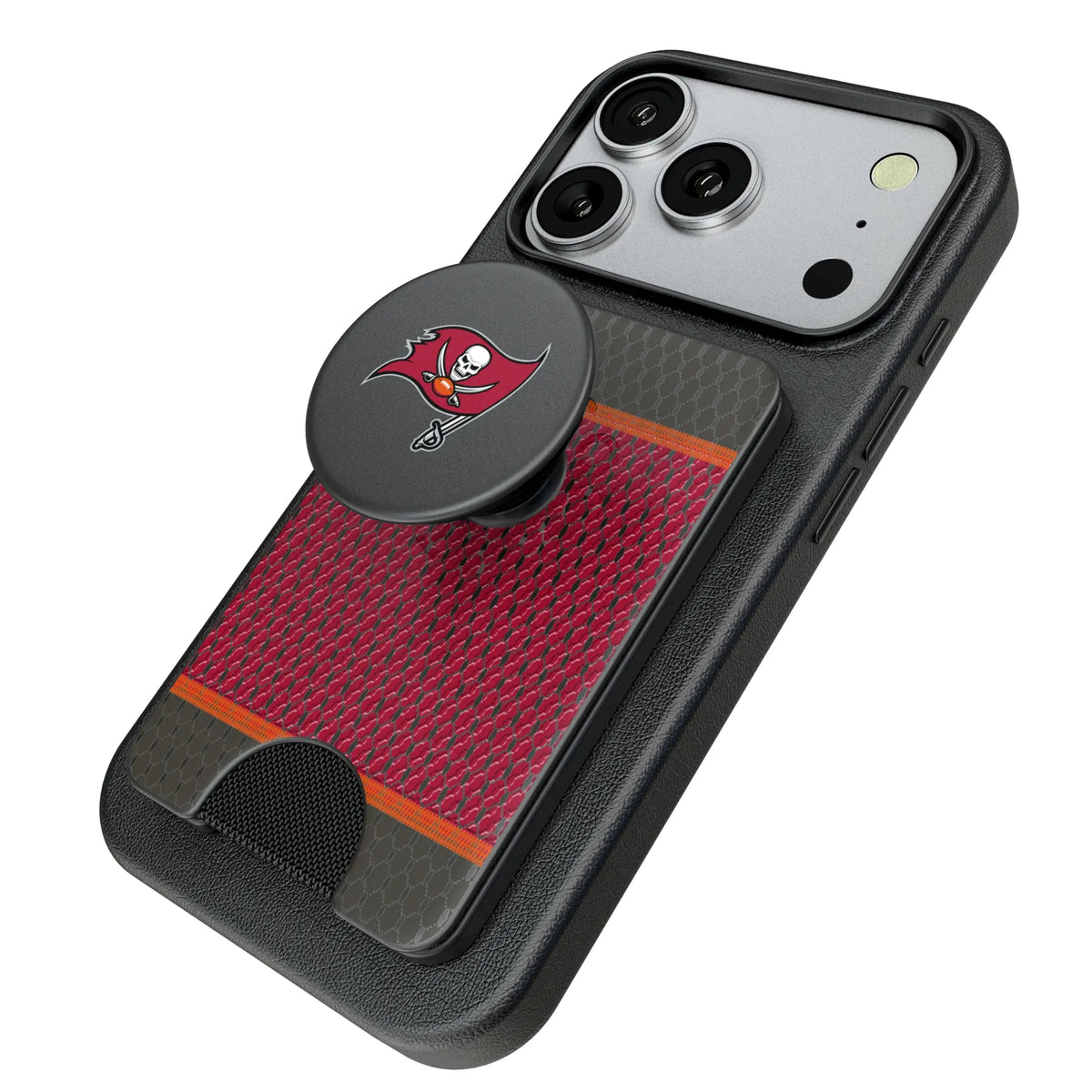 Tampa Bay Buccaneers Mesh Popsockets Wallet Magnetic - Isometric View