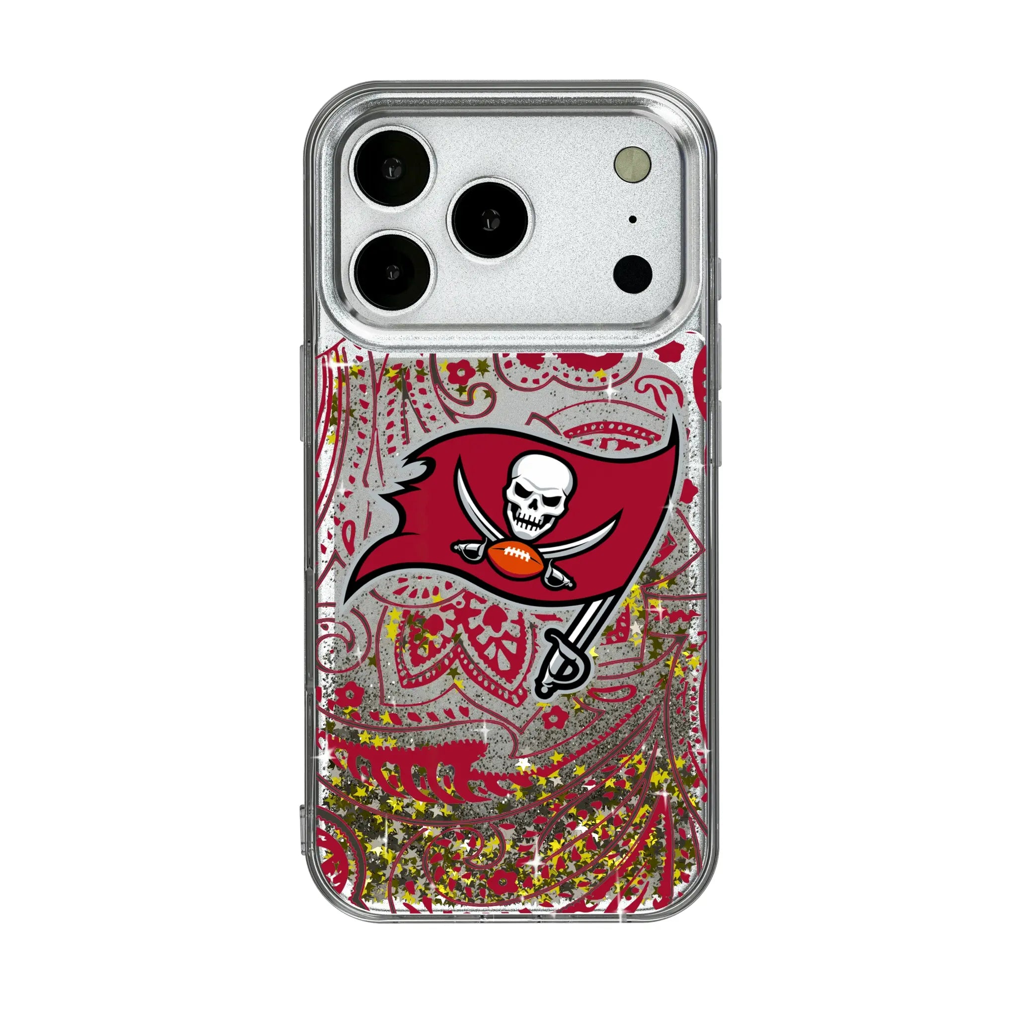 Tampa Bay Buccaneers Paisley iPhone Glitter Phone Case for Apple iPhone