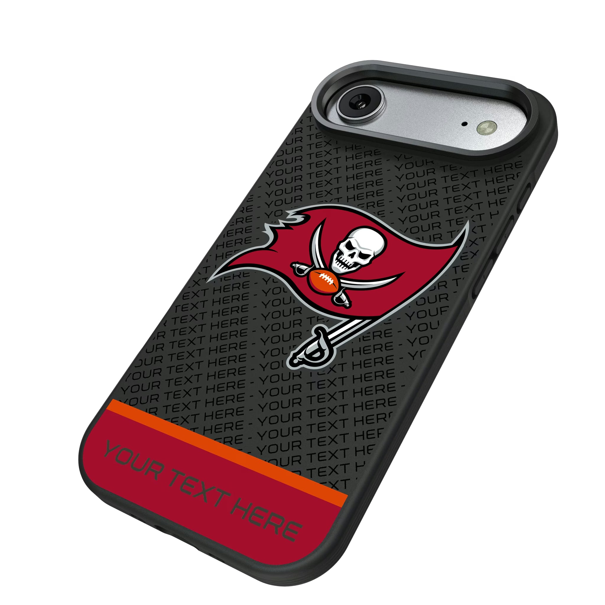 Tampa Bay Buccaneers Personalized EndZone Plus iPhone Bump Phone Case for Apple iPhone - Isometric View#Device_iPhone Air