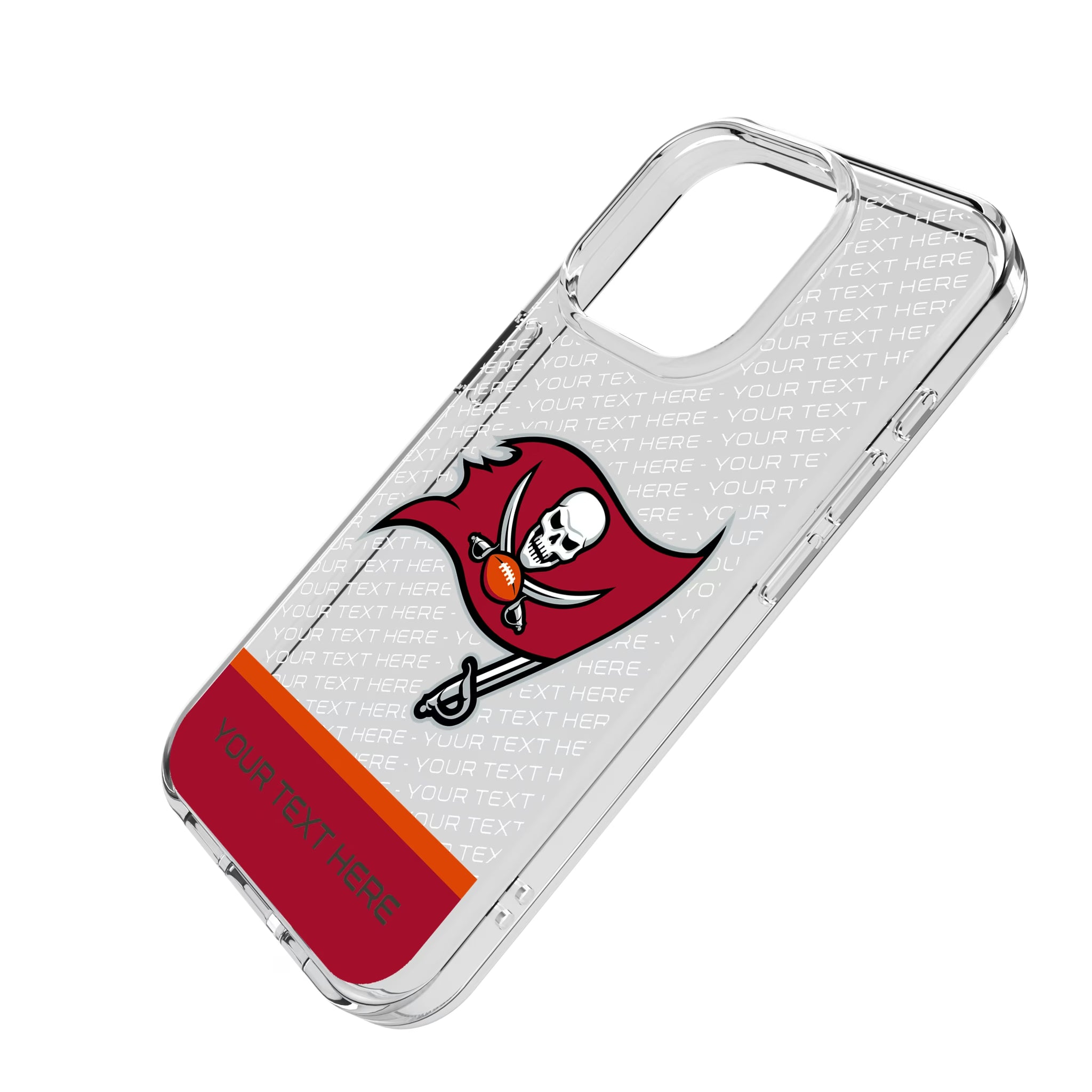 Tampa Bay Buccaneers Personalized EndZone Plus iPhone Clear Phone Case for Apple iPhone - Isometric View