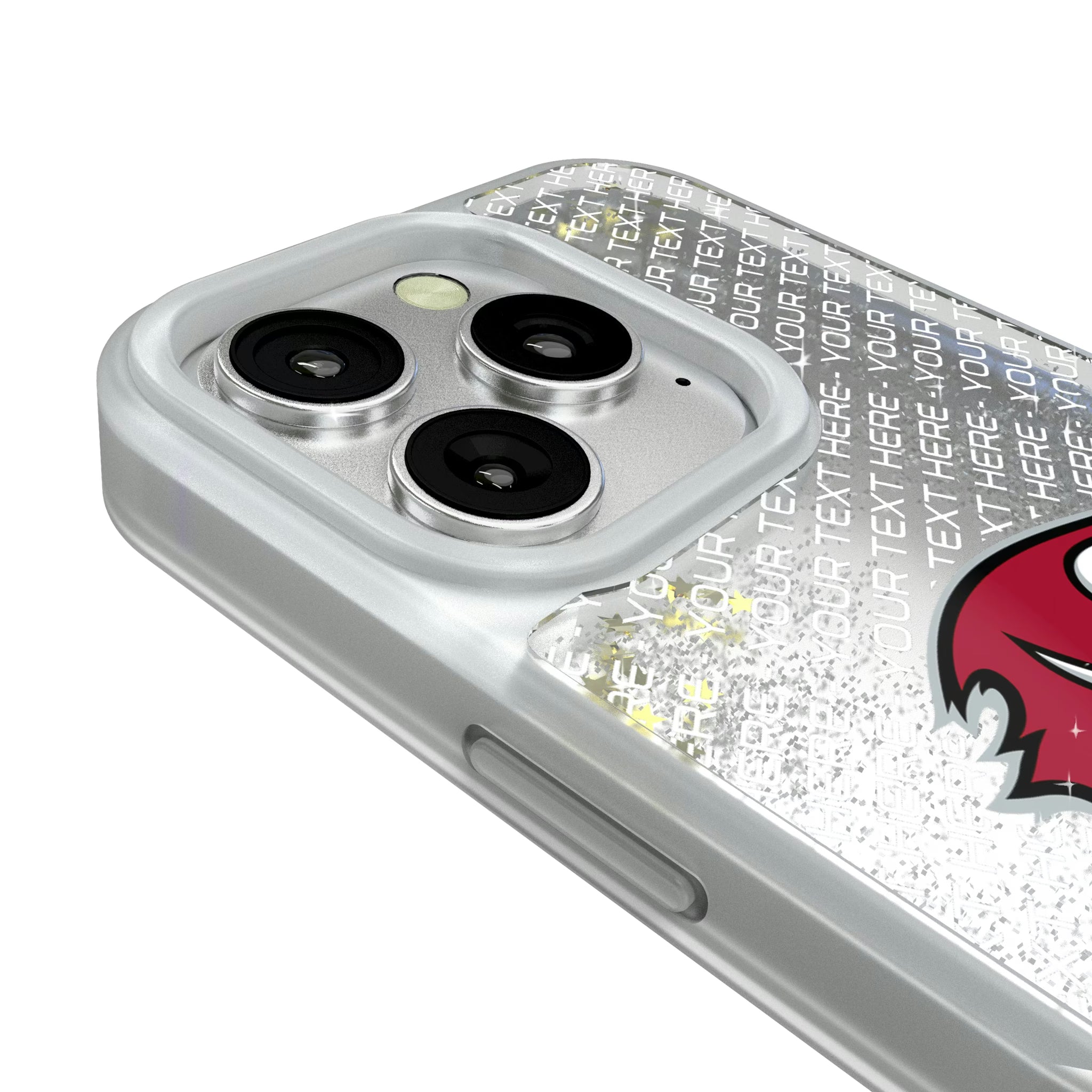 Tampa Bay Buccaneers Personalized EndZone Plus iPhone Glitter Phone Case for Apple iPhone - Detail#Device_iPhone 16 Pro