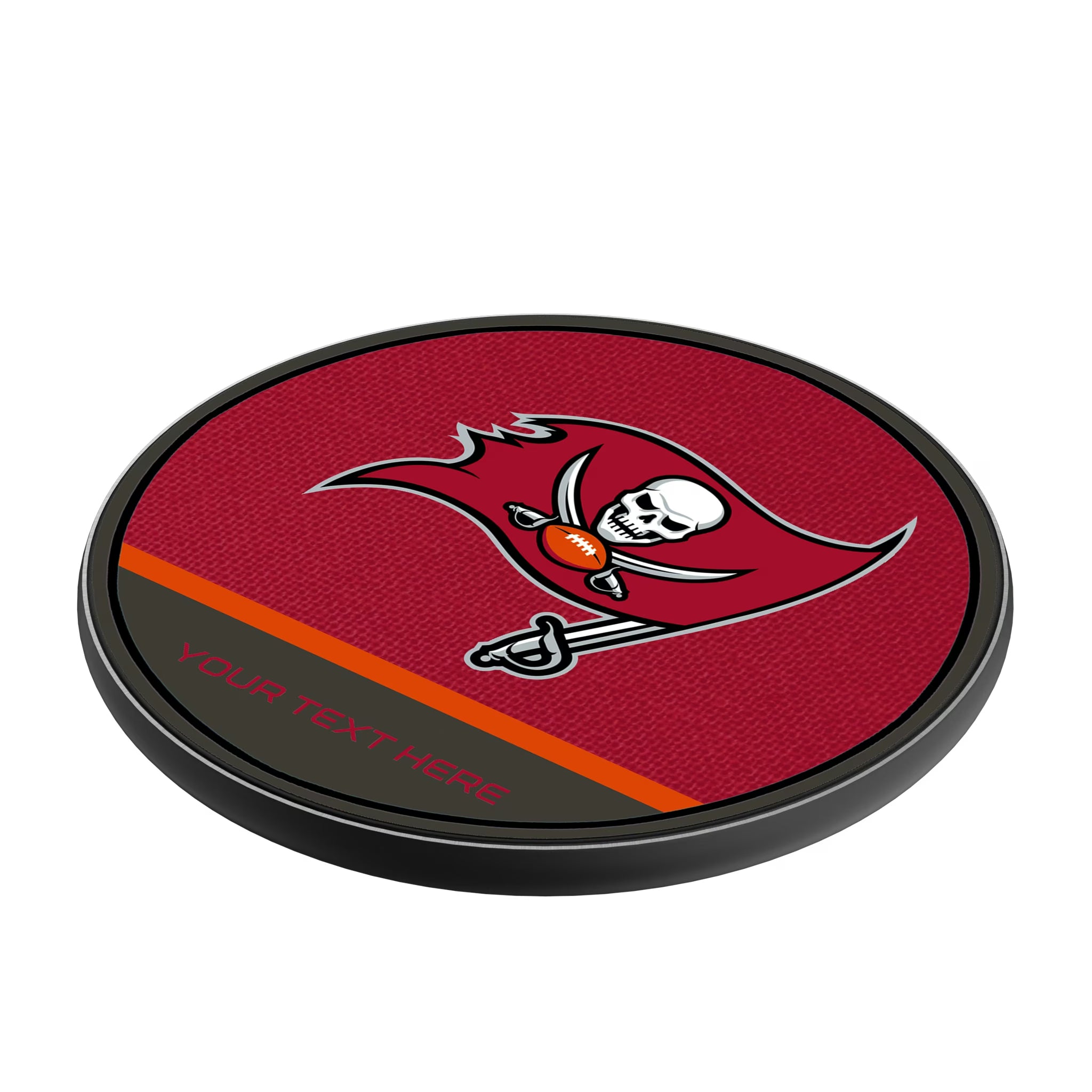 Tampa Bay Buccaneers Personalized Endzone Solid 15-Watt Wireless Charger - Isometric View