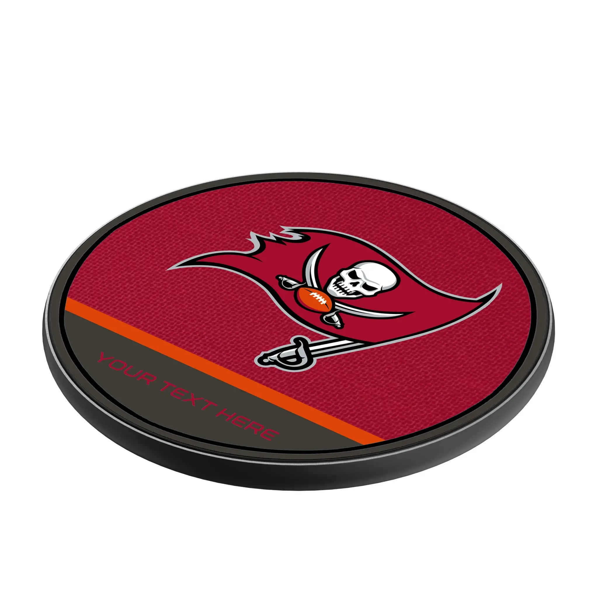 Tampa Bay Buccaneers Personalized Endzone Solid 15-Watt Wireless Charger - Isometric View