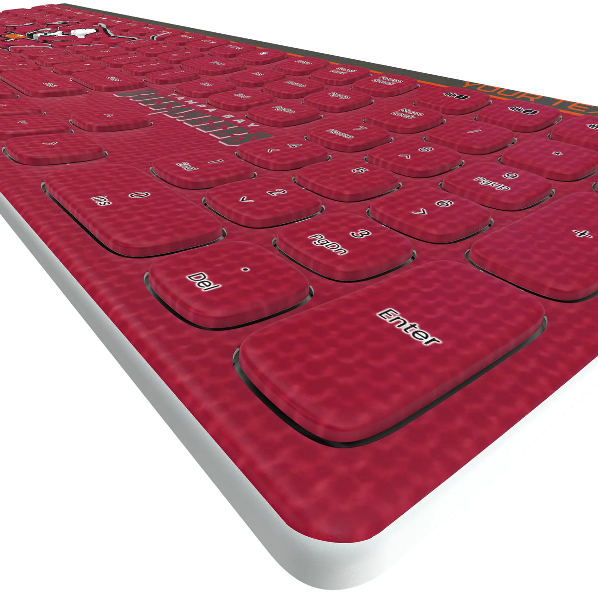 Tampa Bay Buccaneers Personalized Endzone Solid KKB605 Curved Wireless Keyboard - Detail