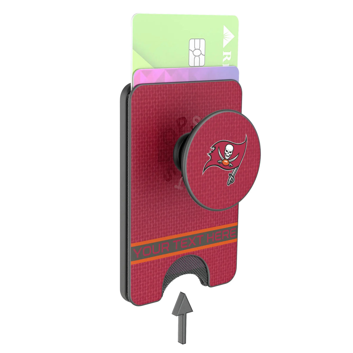 Tampa Bay Buccaneers Personalized Endzone Solid Popsockets Wallet Magnetic - Detail