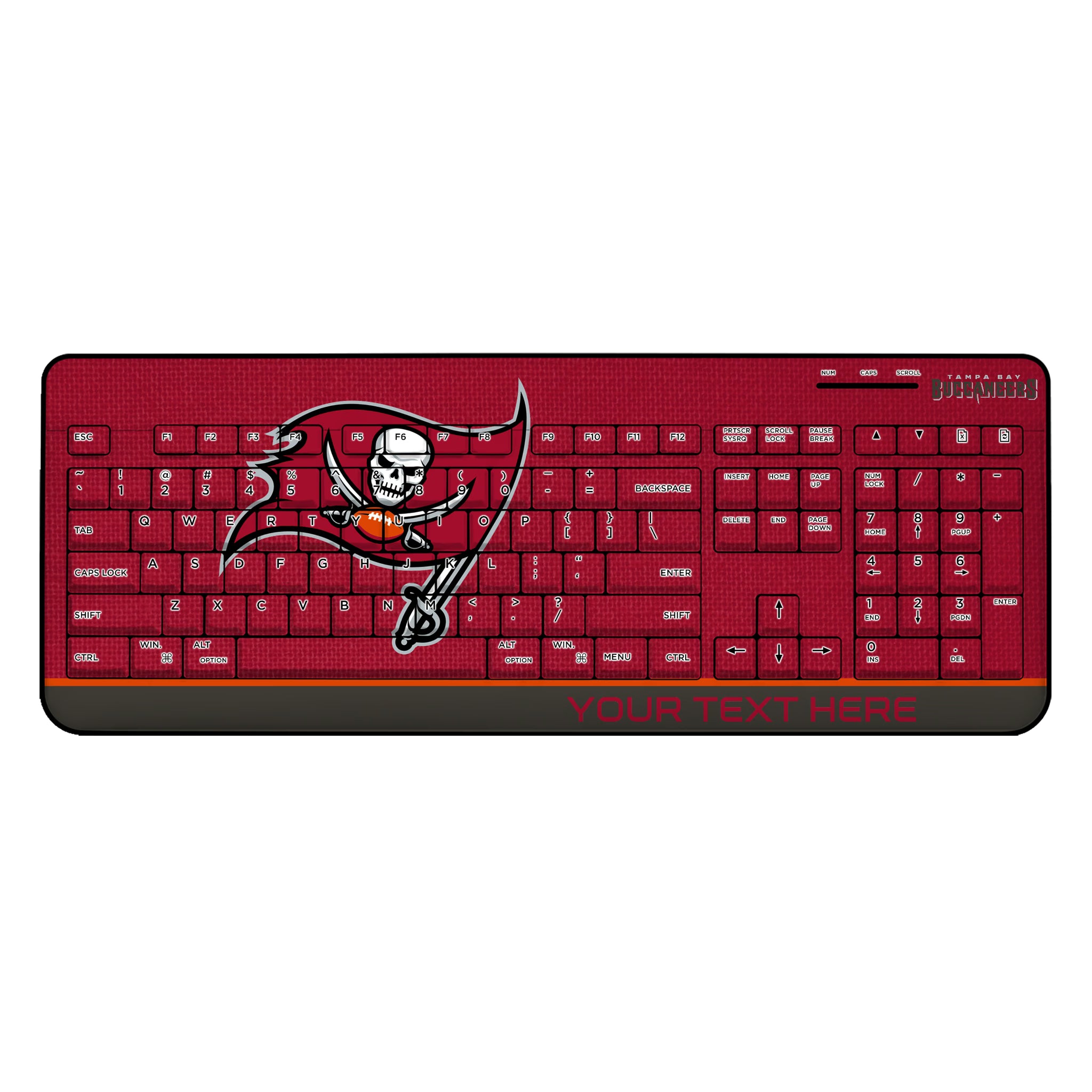 Tampa Bay Buccaneers Personalized Endzone Solid Wireless USB Keyboard