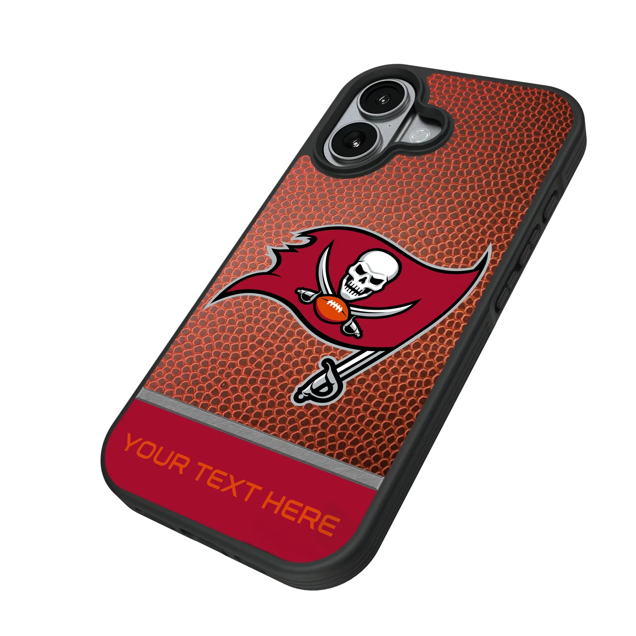 Tampa Bay Buccaneers Personalized Football iPhone Bump Phone Case for Apple iPhone - Isometric View#Device_iPhone 17