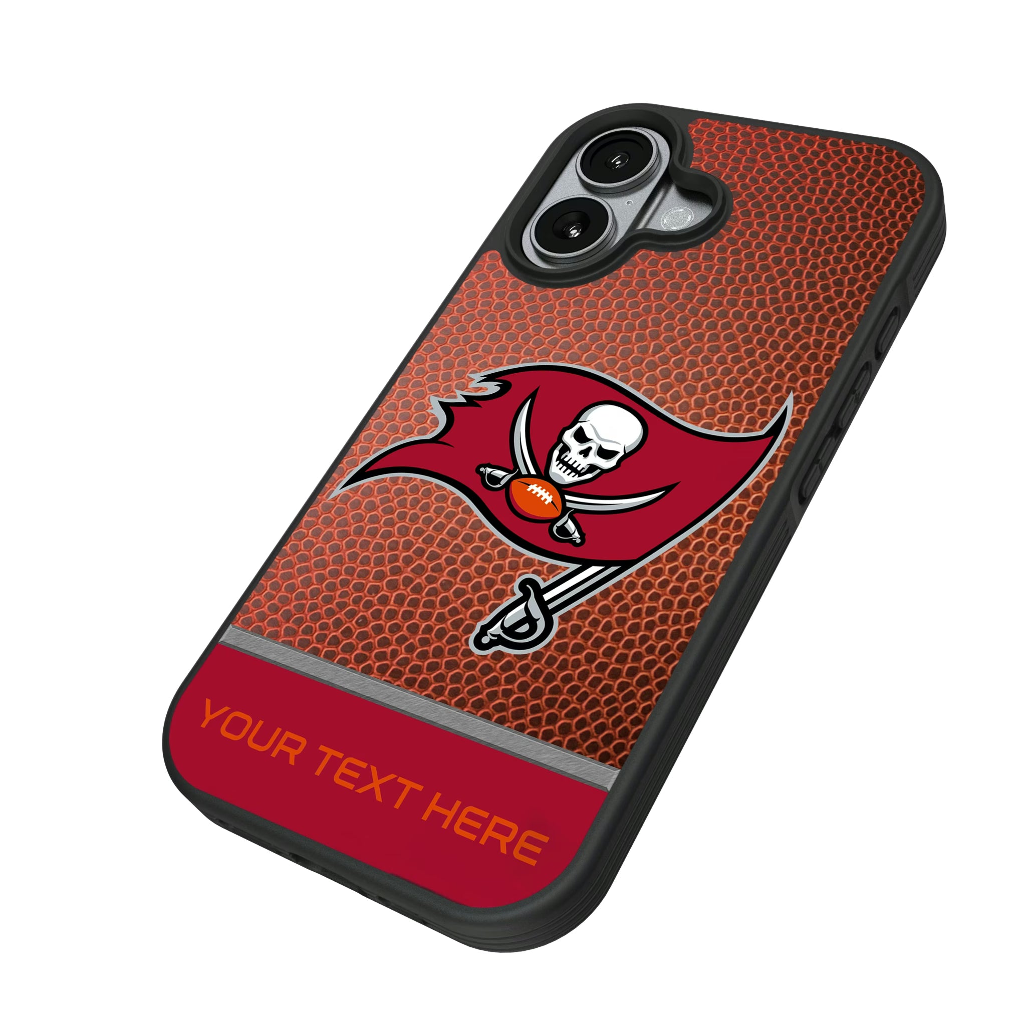 Tampa Bay Buccaneers Personalized Football iPhone Bump Phone Case for Apple iPhone - Isometric View#Device_iPhone 17