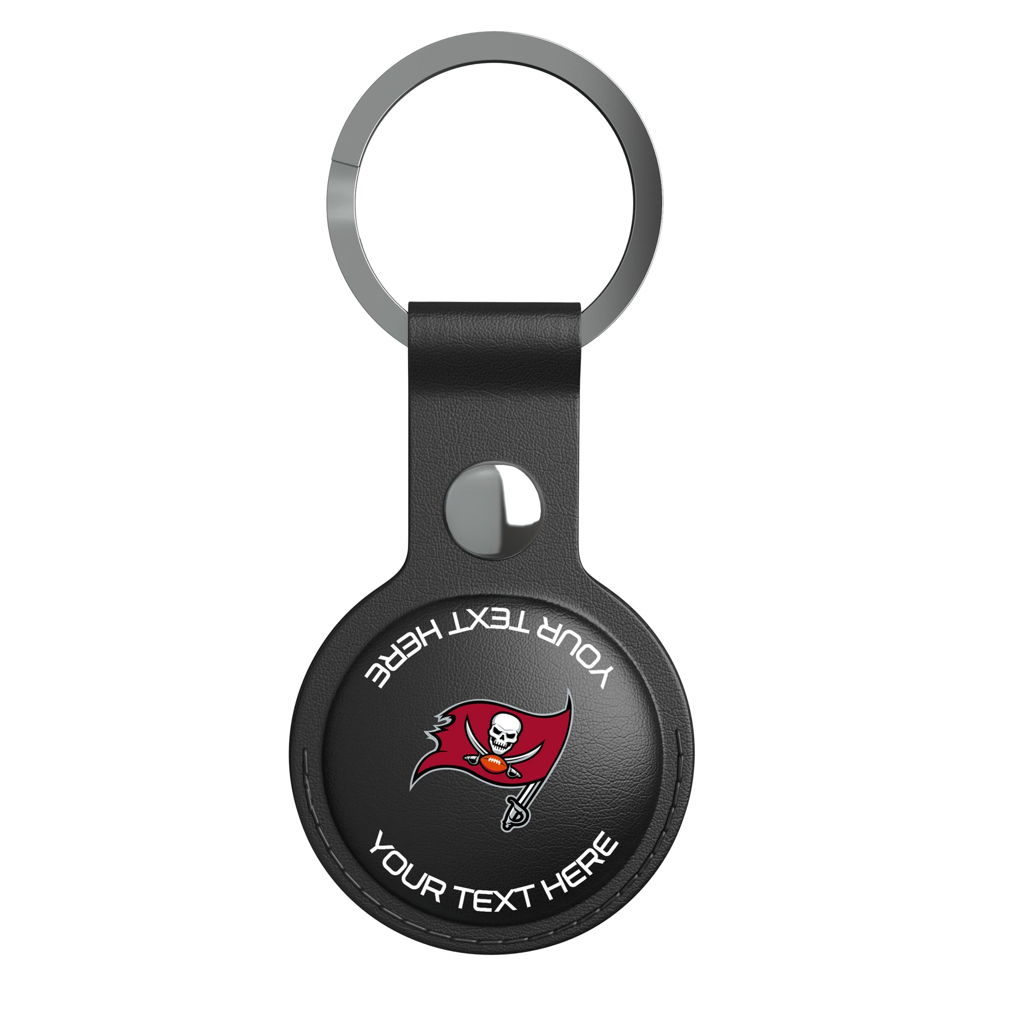 Tampa Bay Buccaneers Personalized Insignia AirTag Black Airtag Holder