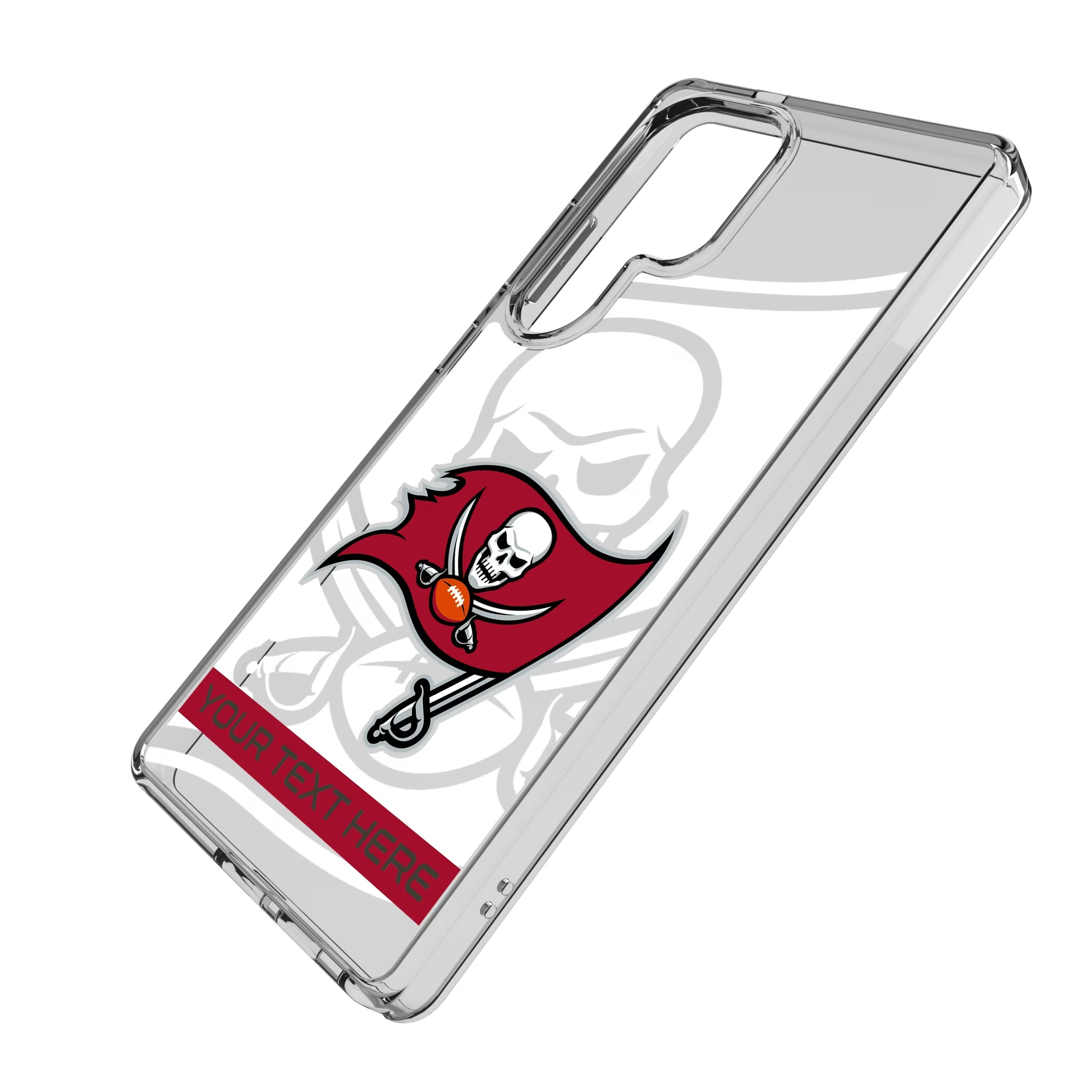 Tampa Bay Buccaneers Personalized Tilt Galaxy Clear Phone Case for Samsung Galaxy - Isometric View