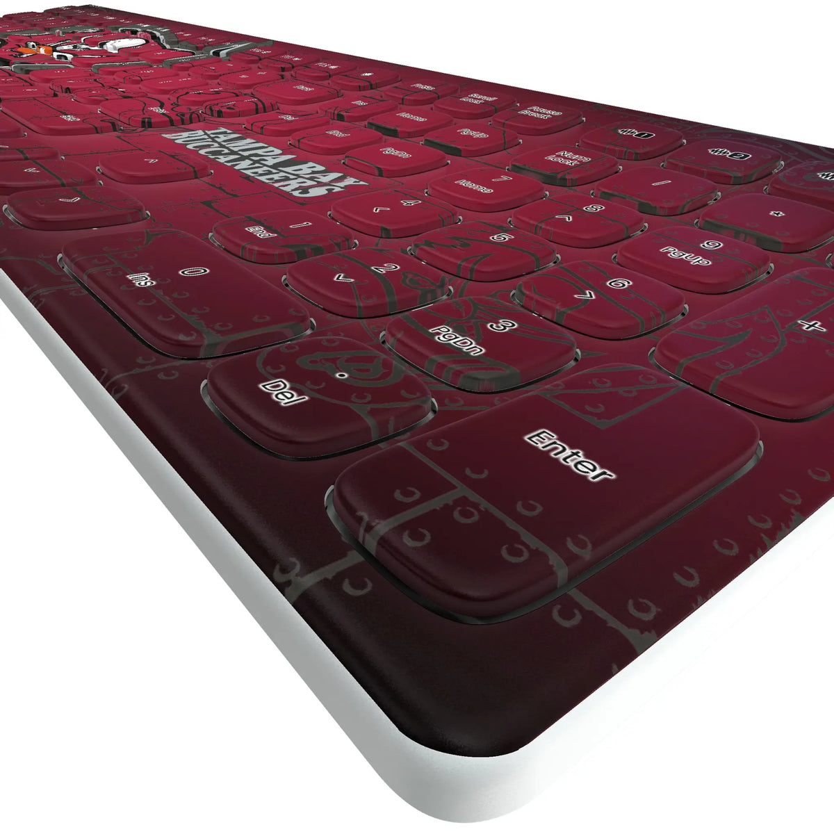 Tampa Bay Buccaneers Rivet KKB605 Curved Wireless Keyboard - Detail