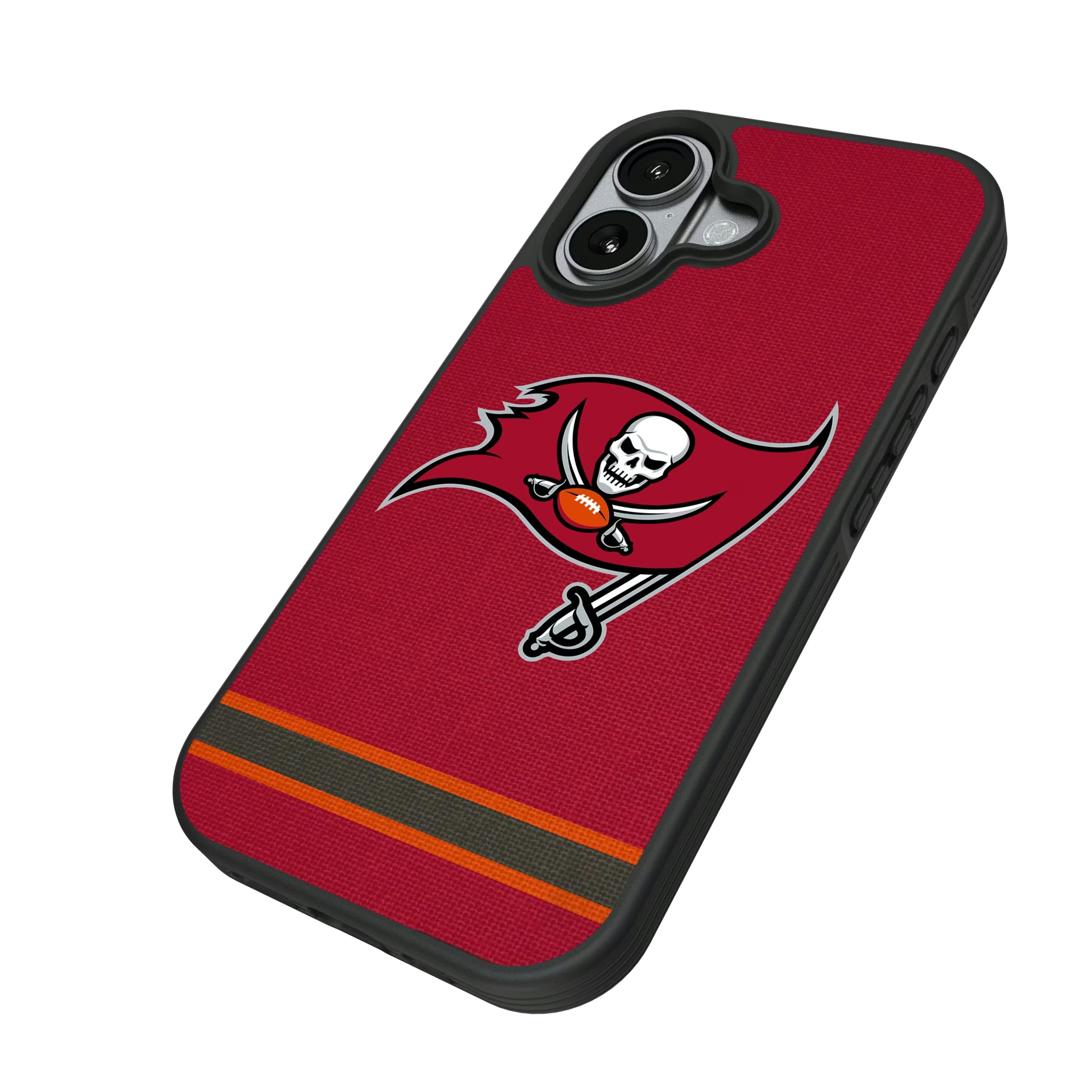 Tampa Bay Buccaneers Stripe iPhone Bump Phone Case for Apple iPhone - Isometric View#Device_iPhone 17