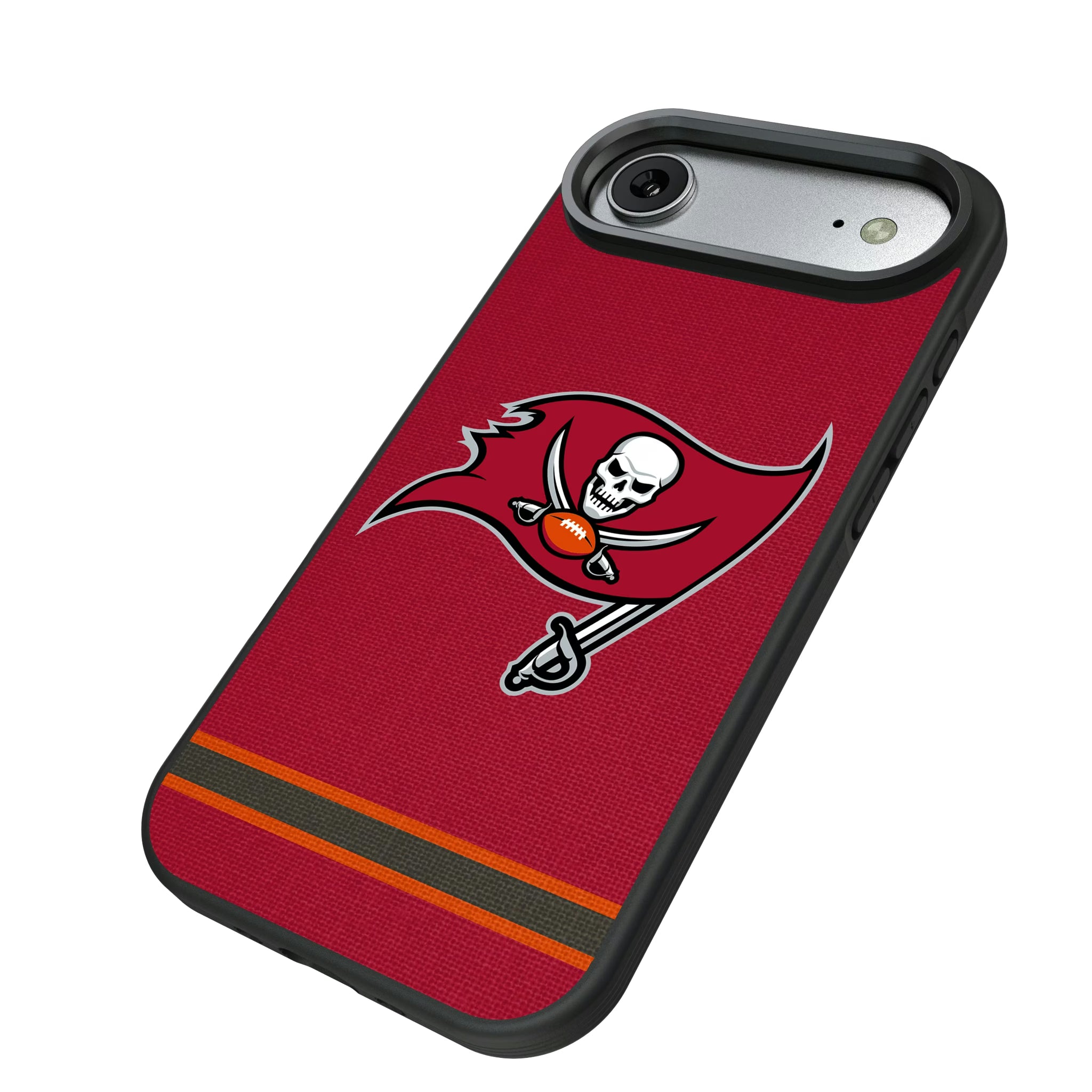 Tampa Bay Buccaneers Stripe iPhone Bump Phone Case for Apple iPhone - Isometric View#Device_iPhone Air