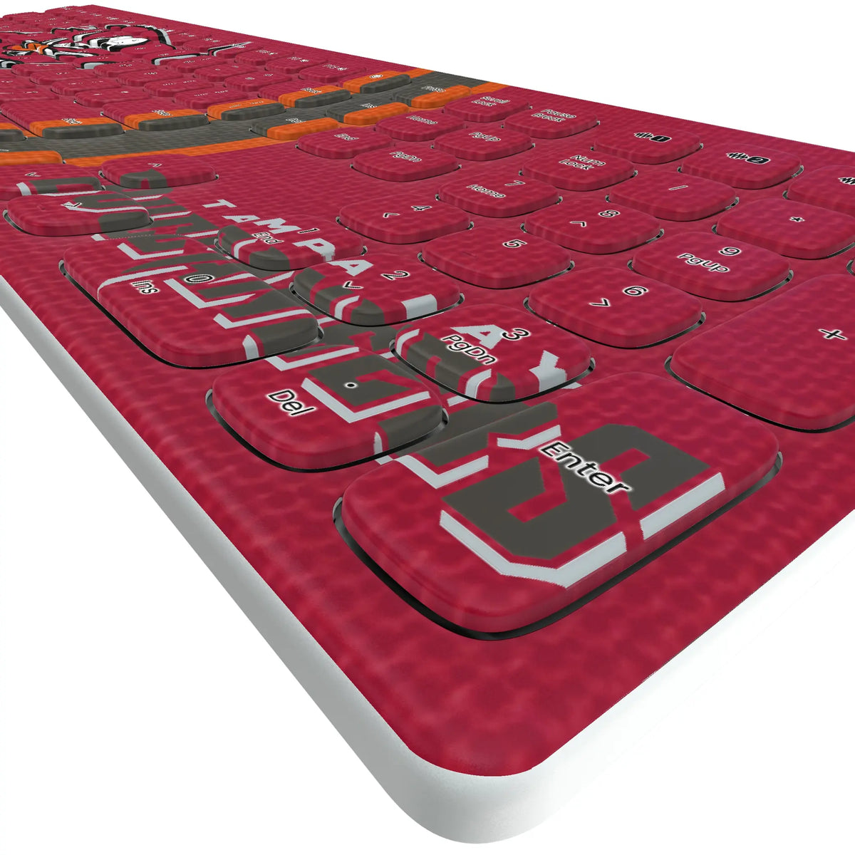 Tampa Bay Buccaneers Stripe KKB605 Curved Wireless Keyboard - Detail