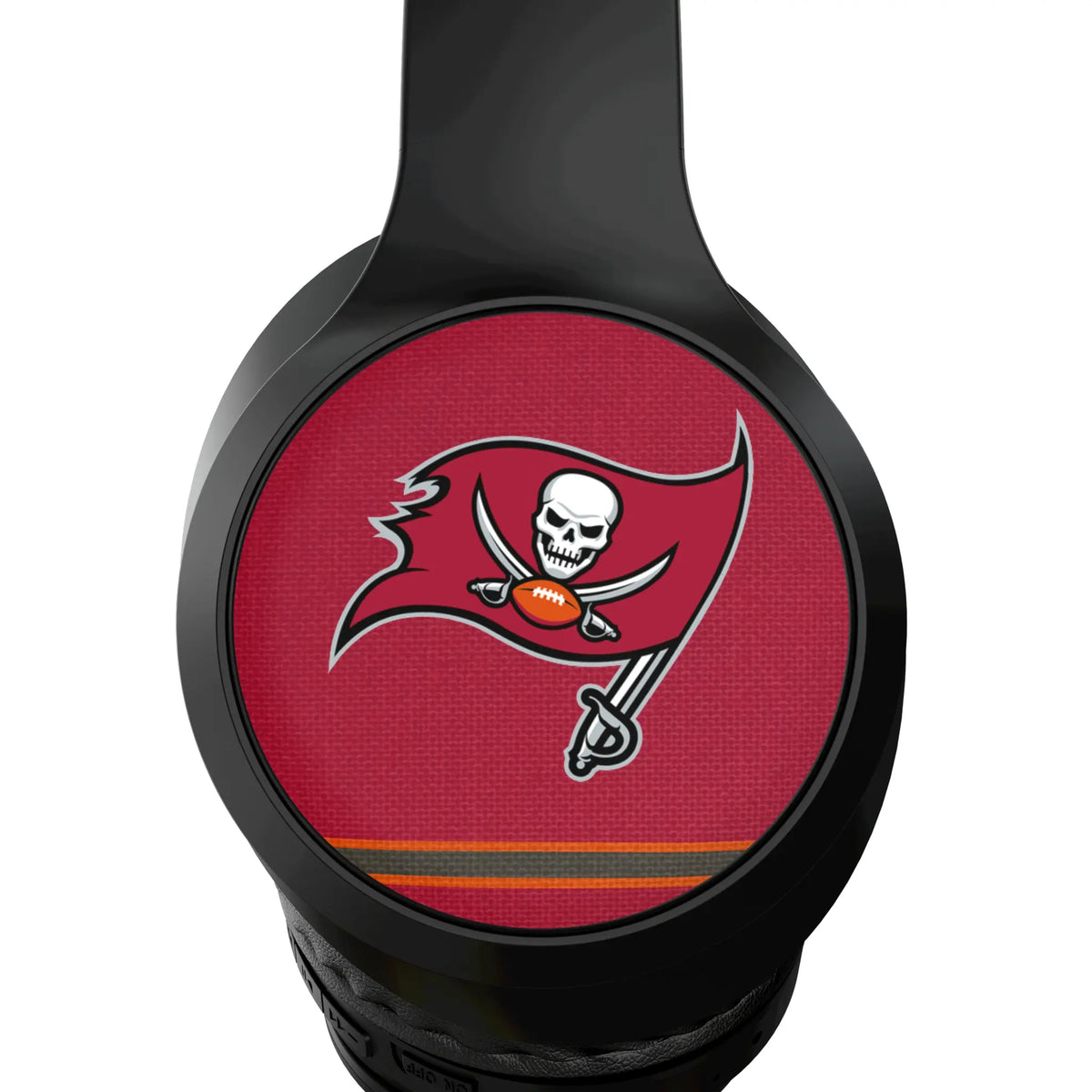 Tampa Bay Buccaneers Stripe Wireless Over-Ear Headphones With Case - Detail