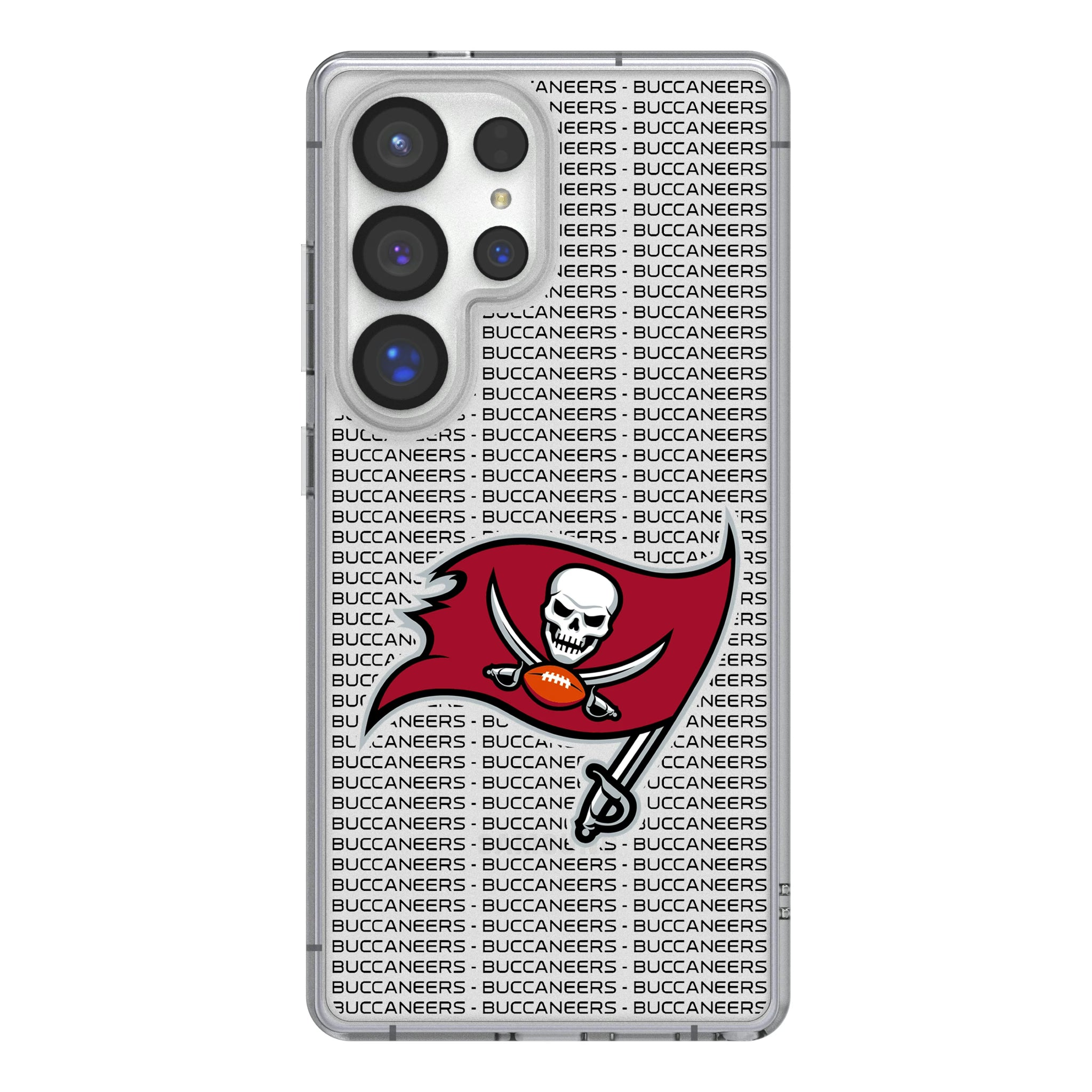 Tampa Bay Buccaneers Text Backdrop Galaxy Clear Phone Case for Samsung Galaxy