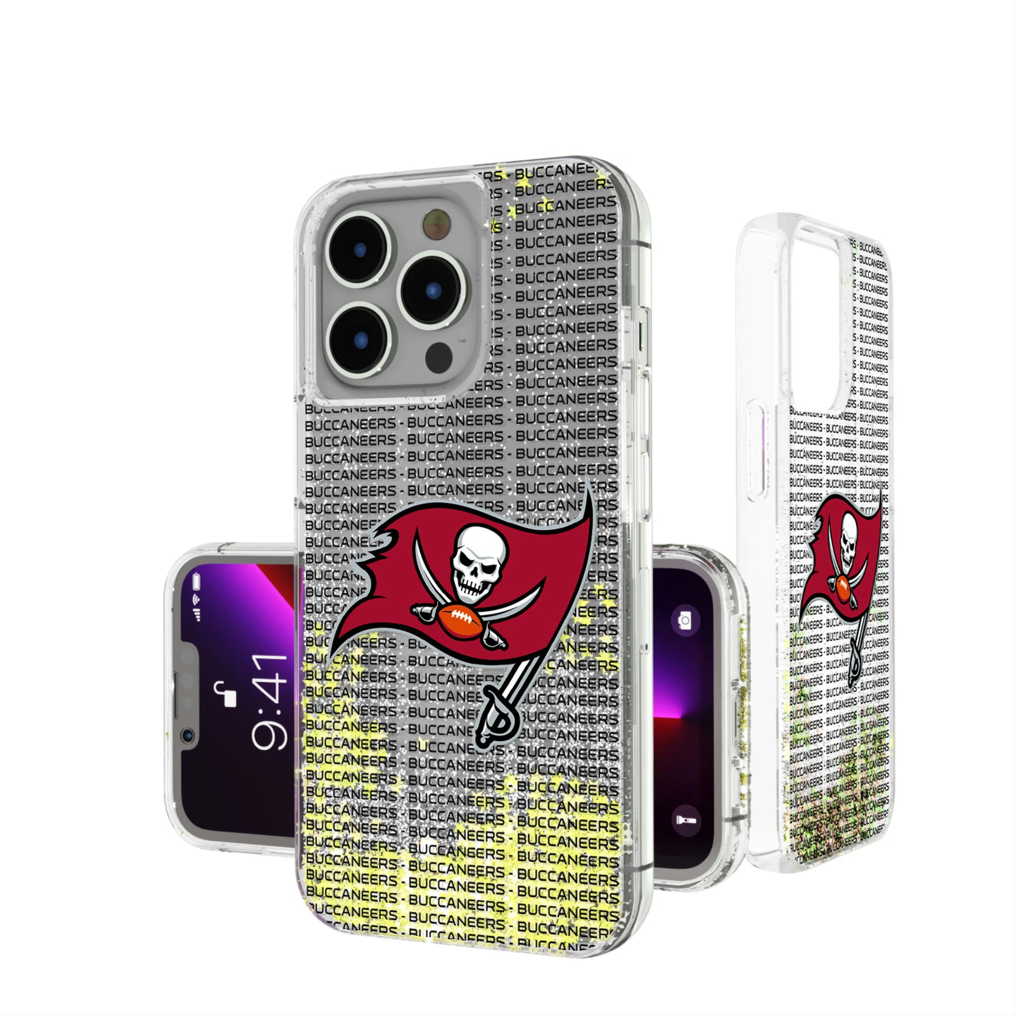 Tampa Bay Buccaneers Text Backdrop iPhone Glitter Phone Case for Apple iPhone