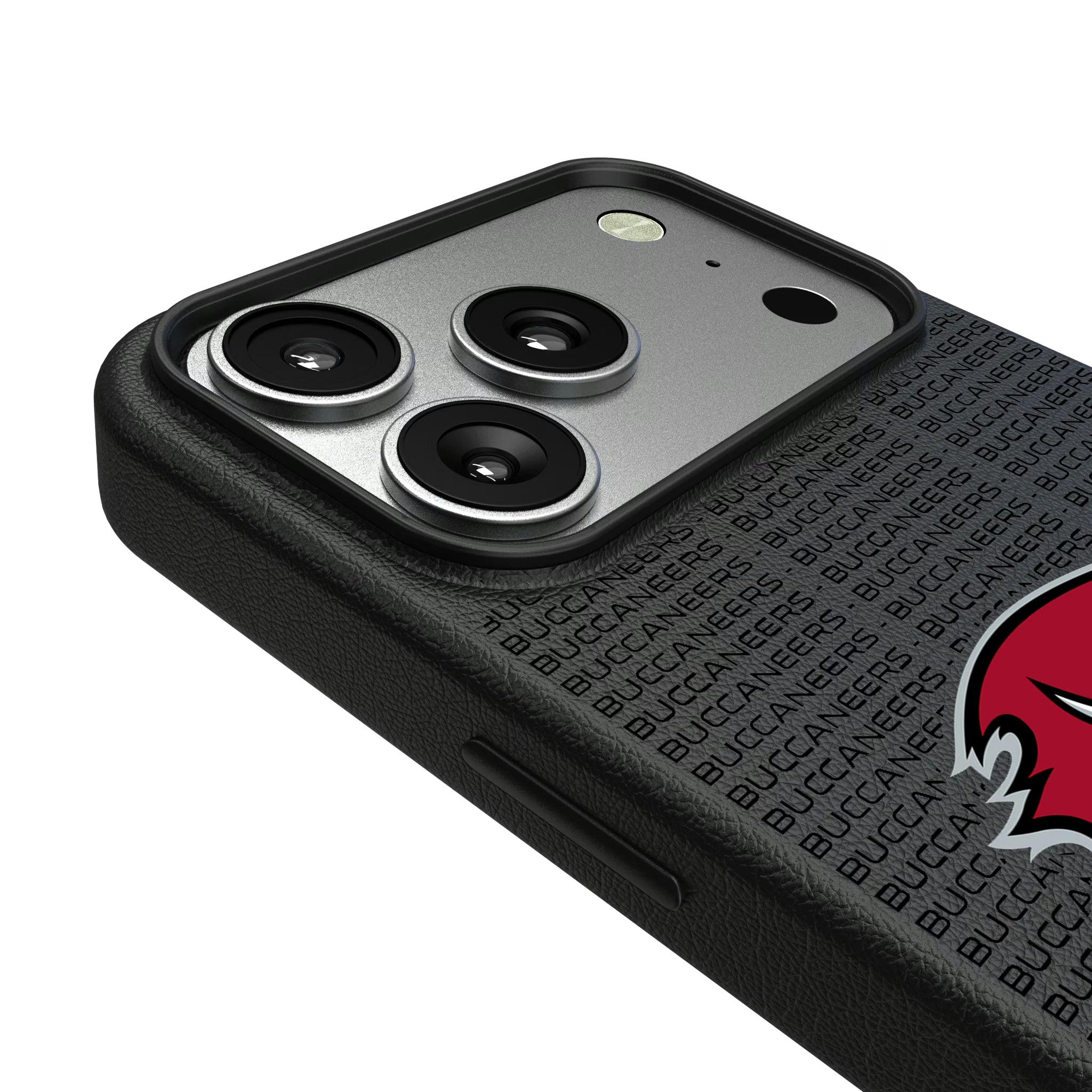 Tampa Bay Buccaneers Text Backdrop iPhone MagSafe Compatible Phone Case for Apple iPhone - Detail#Device_iPhone 17 Pro