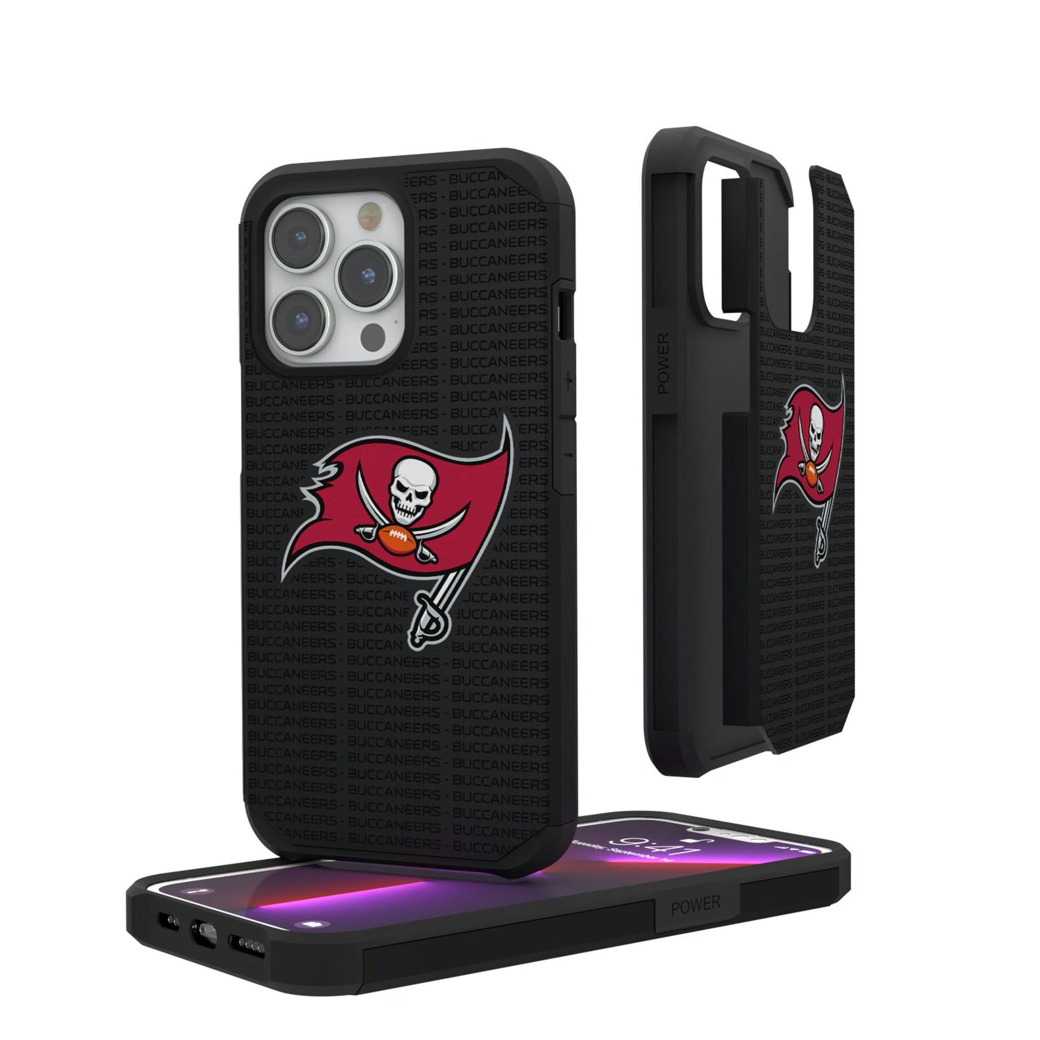 Tampa Bay Buccaneers Text Backdrop iPhone Rugged Phone Case for Apple iPhone