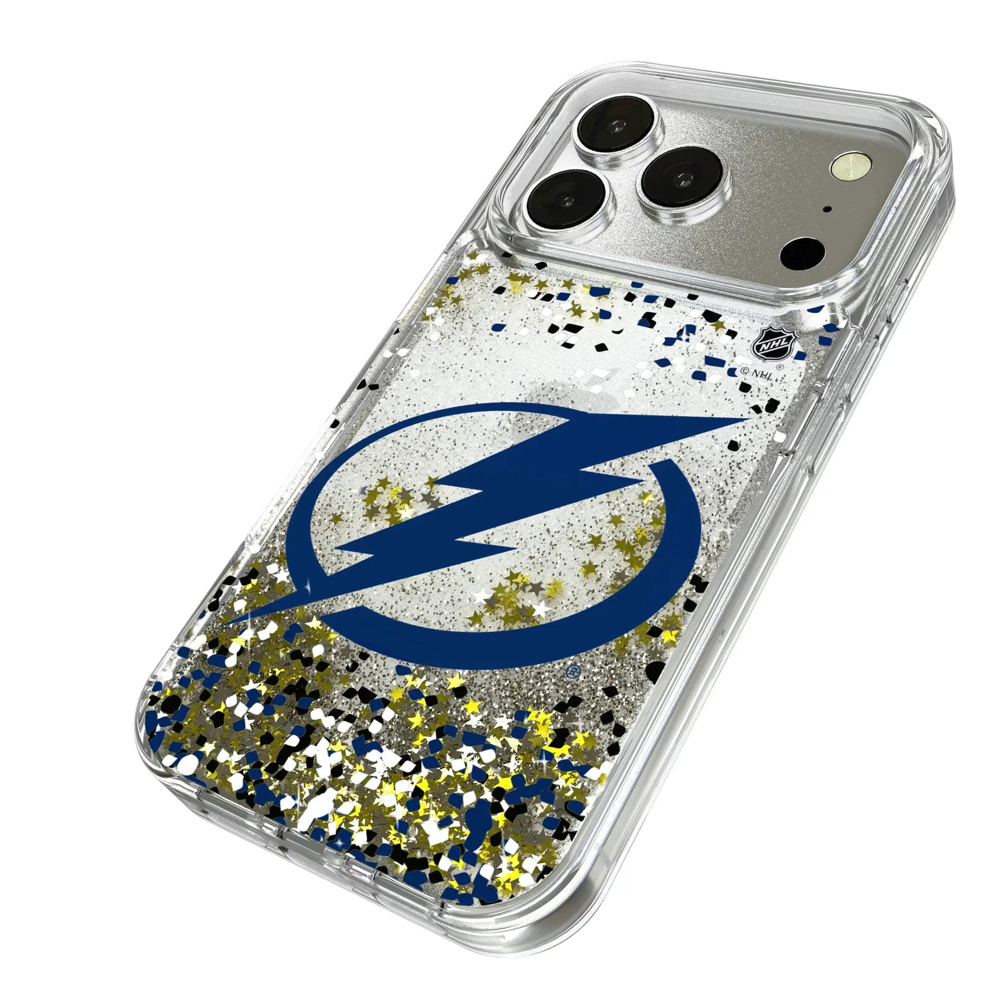 Tampa Bay Lightning Confetti iPhone Glitter Phone Case for Apple iPhone - Isometric View