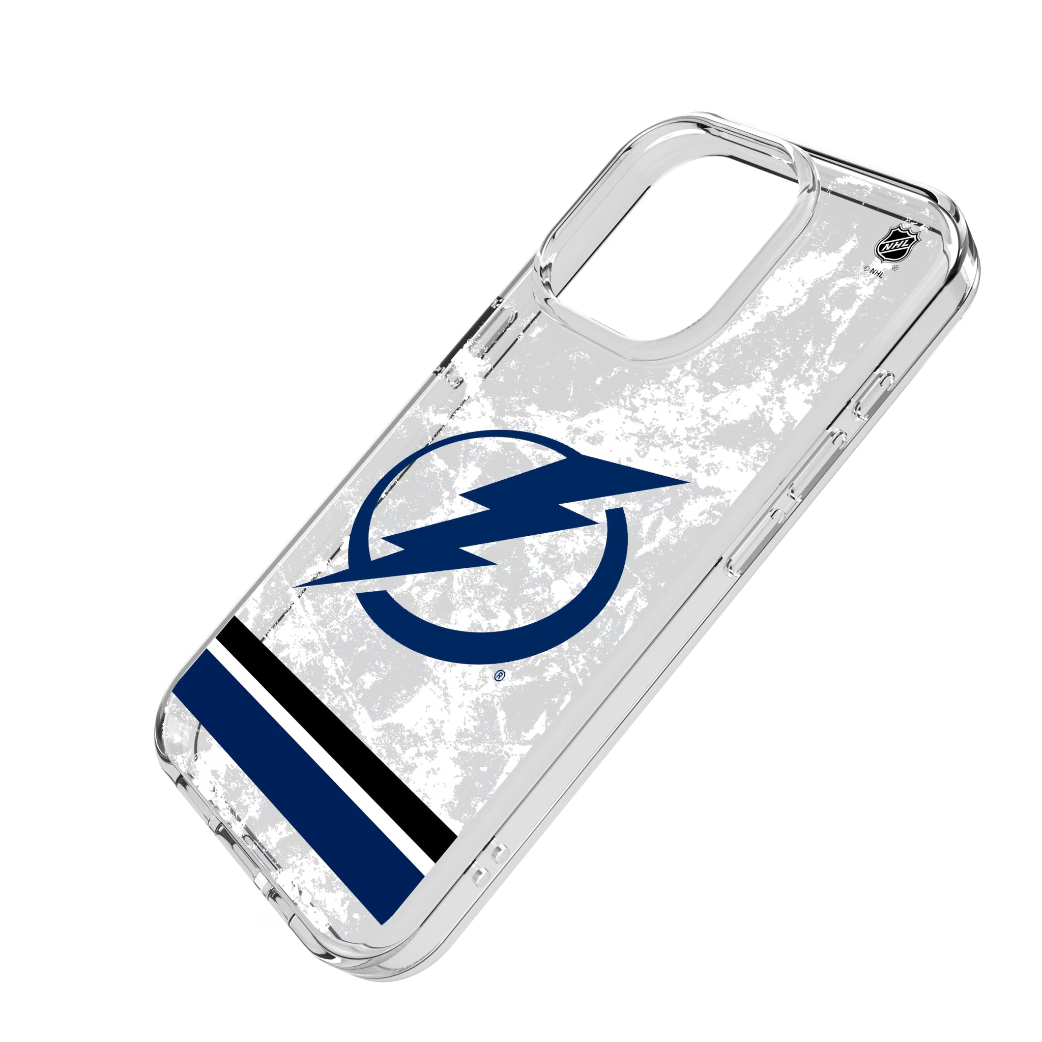 Tampa Bay Lightning Ice Stripe iPhone Clear Phone Case for Apple iPhone - Isometric View