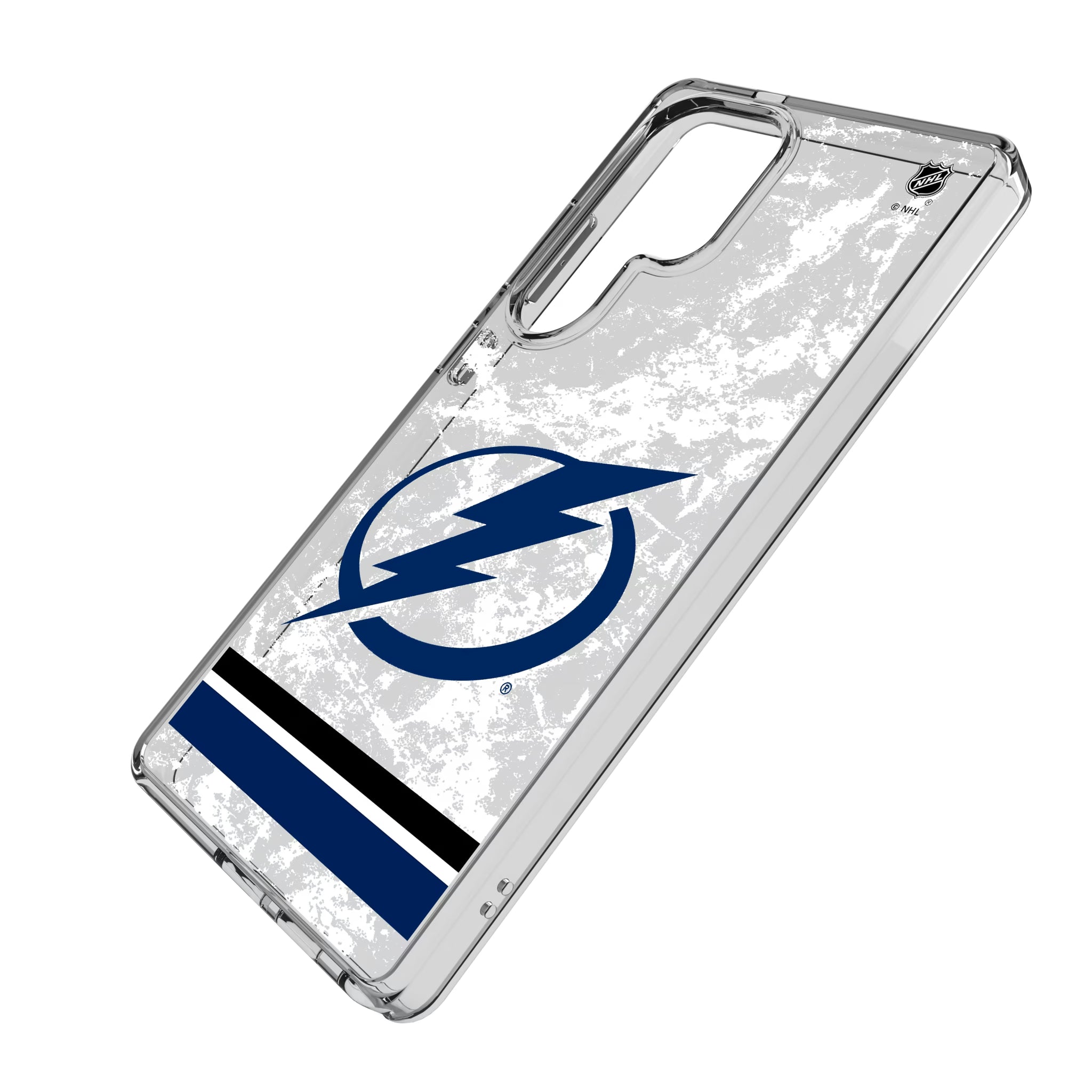 Tampa Bay Lightning Ice Stripe Galaxy Clear Phone Case for Samsung Galaxy - Isometric View
