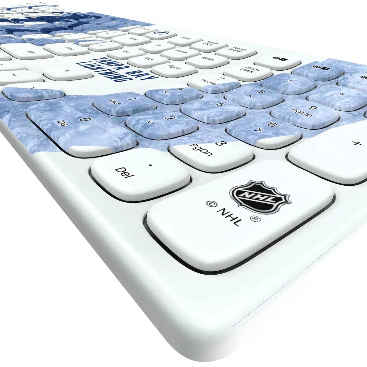 Tampa Bay Lightning Ice Tilt KKB605 Curved Wireless Keyboard - Detail
