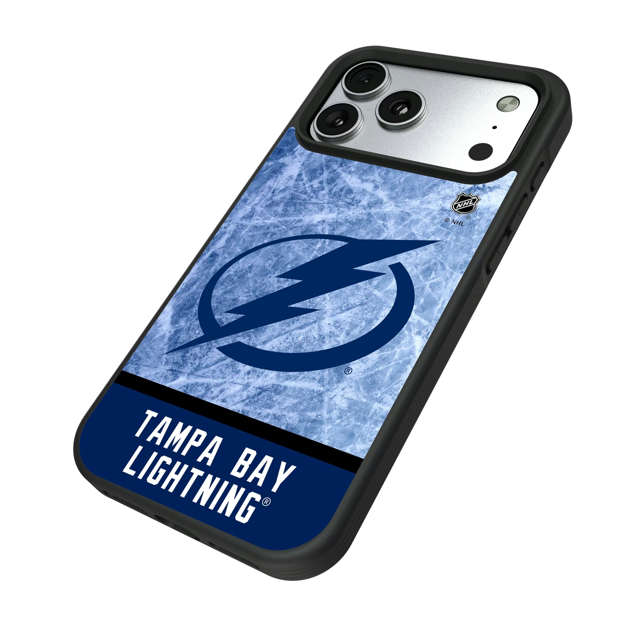 Tampa Bay Lightning Ice Wordmark iPhone Bump Phone Case for Apple iPhone - Isometric View#Device_iPhone 17 Pro Max