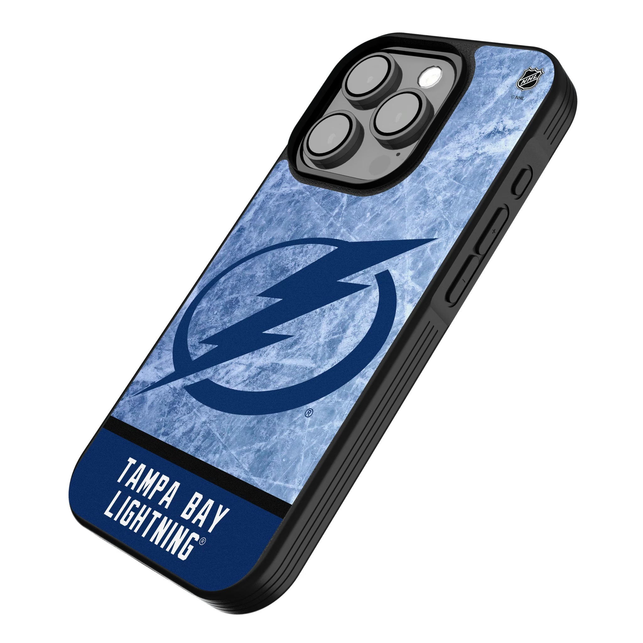 Tampa Bay Lightning Ice Wordmark iPhone Bump Phone Case for Apple iPhone - Isometric View