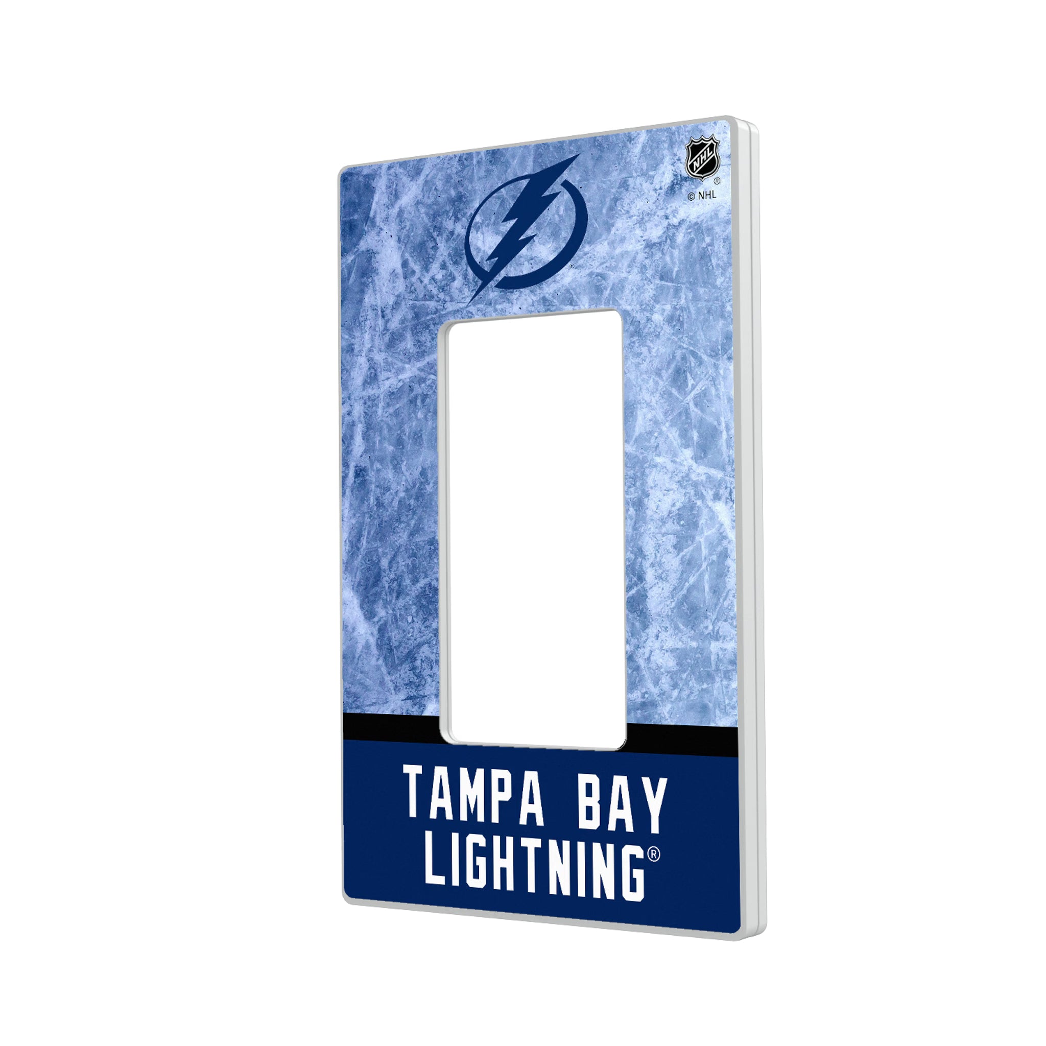Tampa Bay Lightning Ice Wordmark Hidden-Screw Light Switch Plate#Style_Single Rocker
