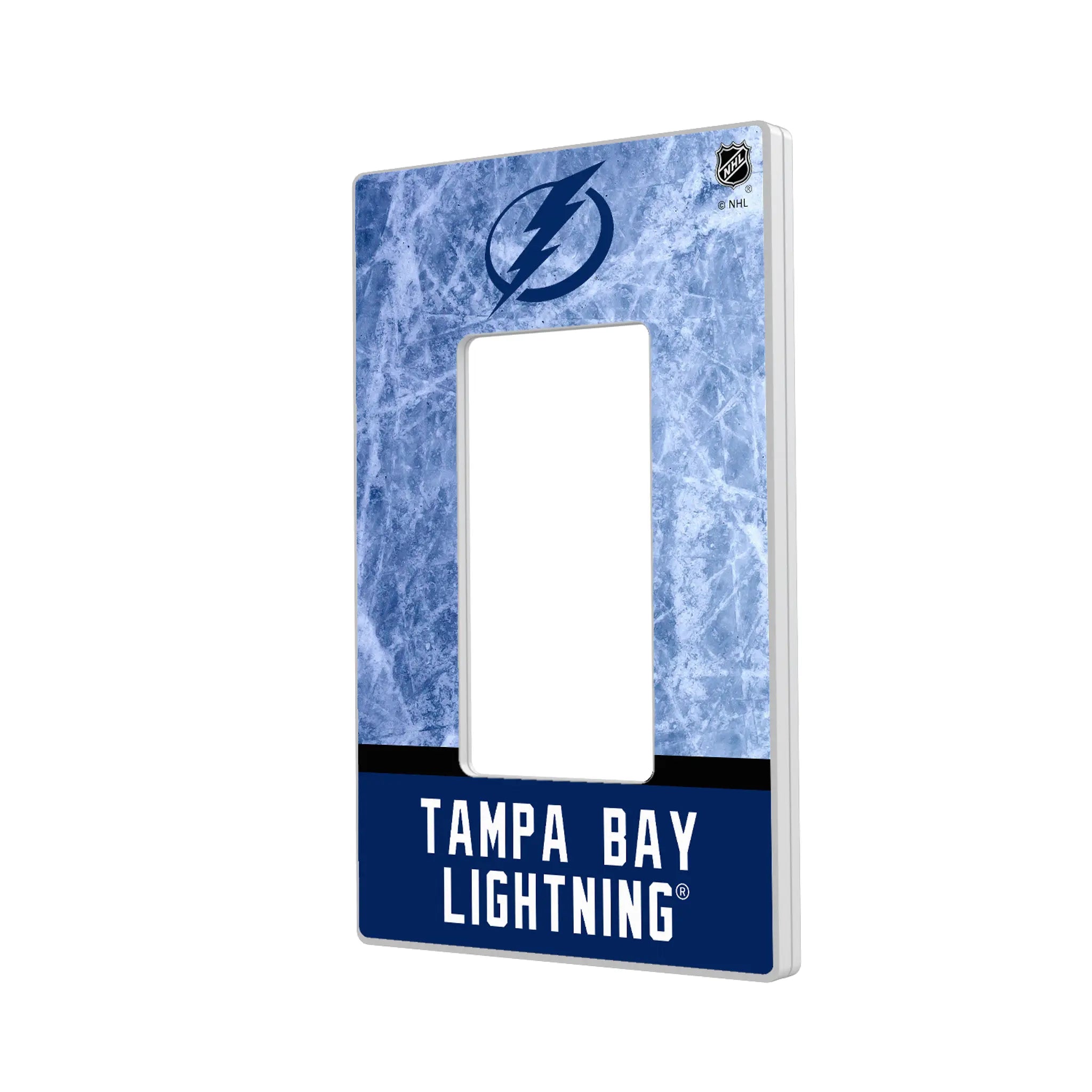 Tampa Bay Lightning Ice Wordmark Hidden-Screw Light Switch Plate#Style_Single Rocker