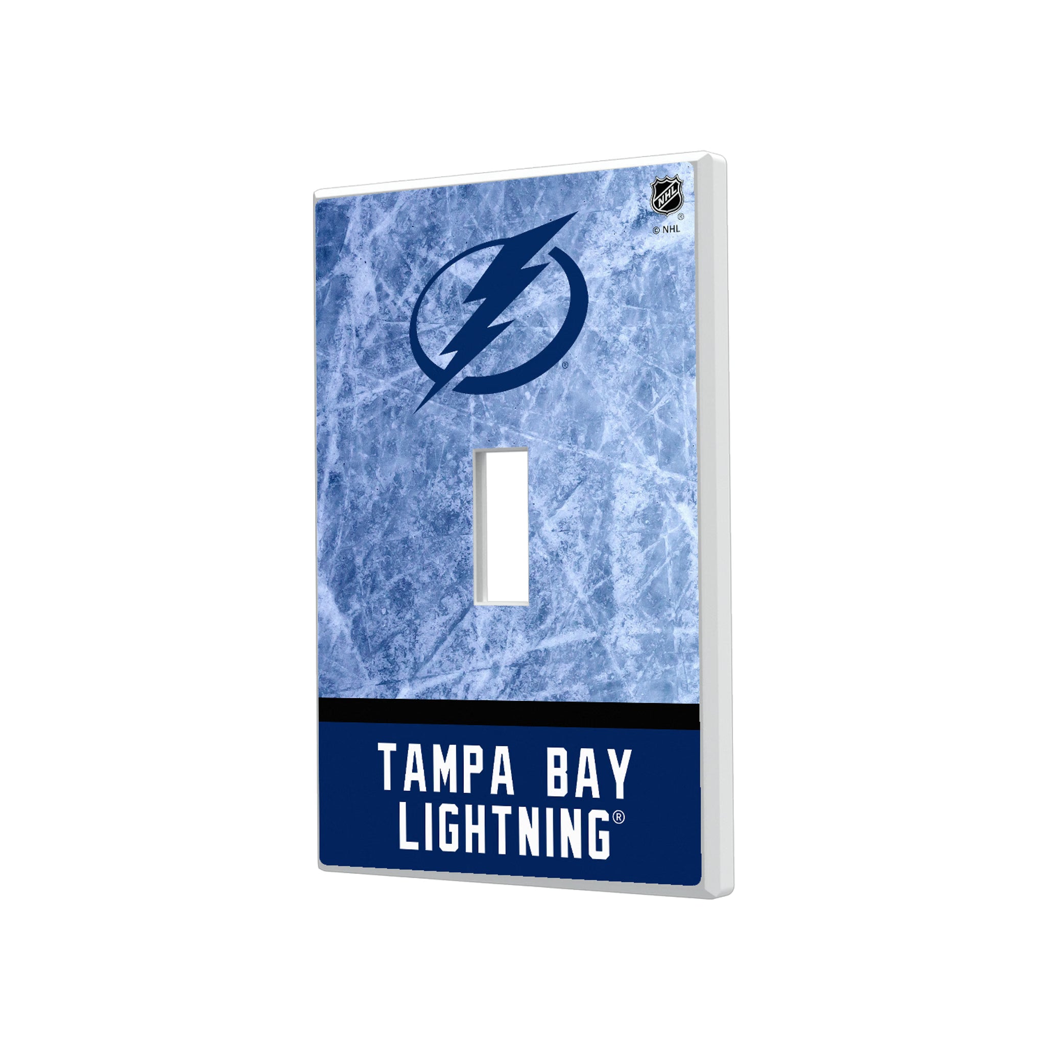 Tampa Bay Lightning Ice Wordmark Hidden-Screw Light Switch Plate#Style_Single Toggle