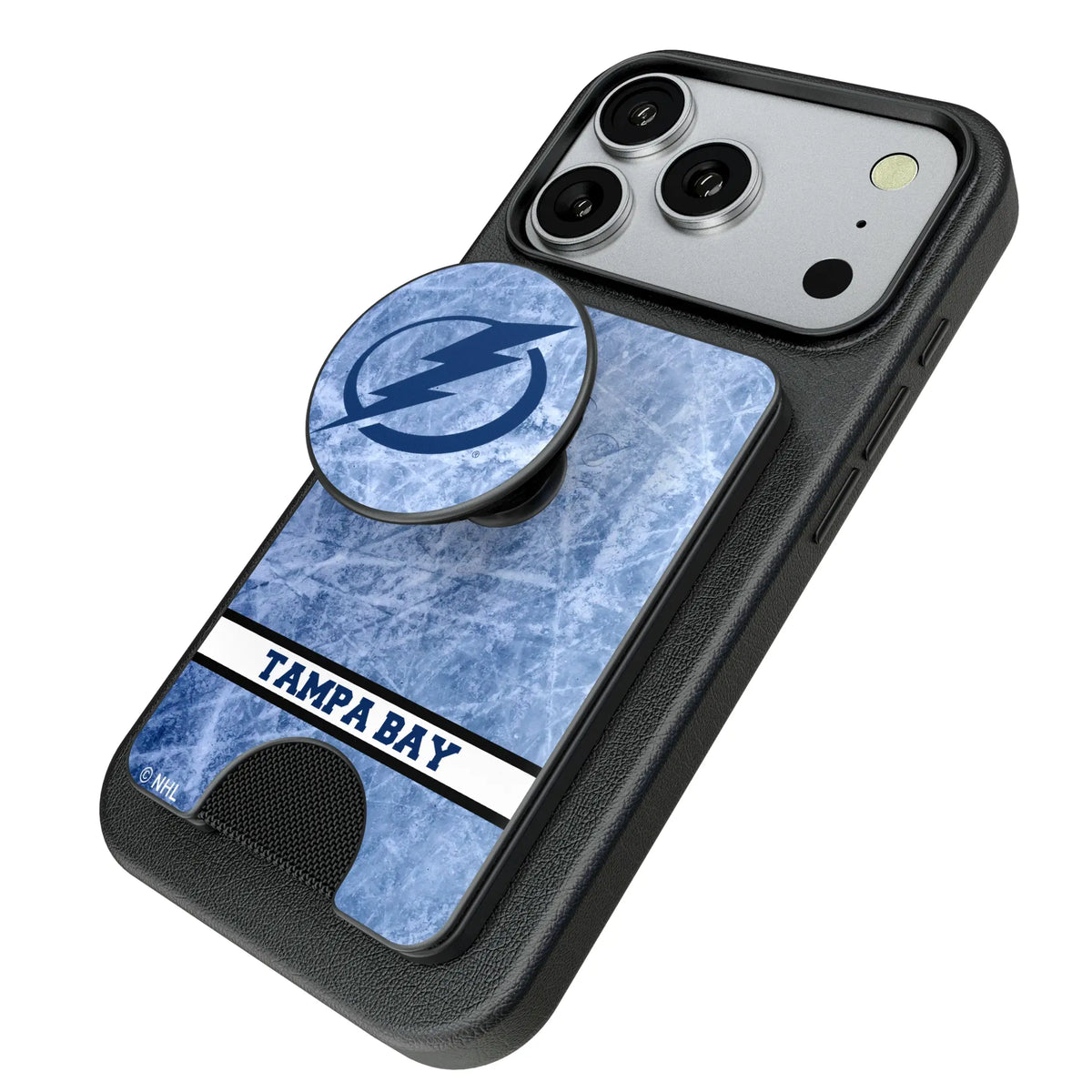 Tampa Bay Lightning Ice Wordmark Popsockets Wallet Magnetic - Isometric View