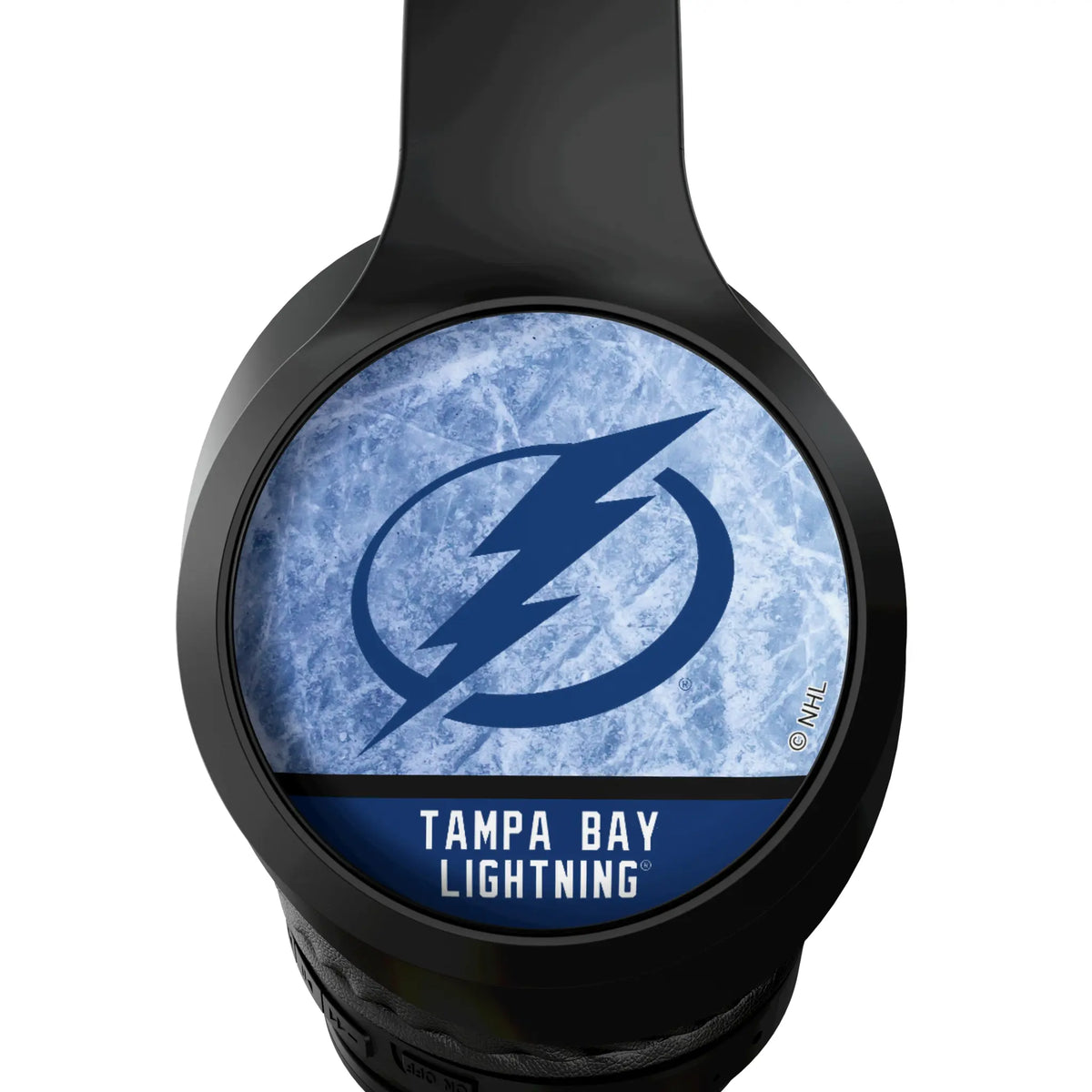 Tampa Bay Lightning Ice Wordmark Wireless Over-Ear Headphones With Case - Detail