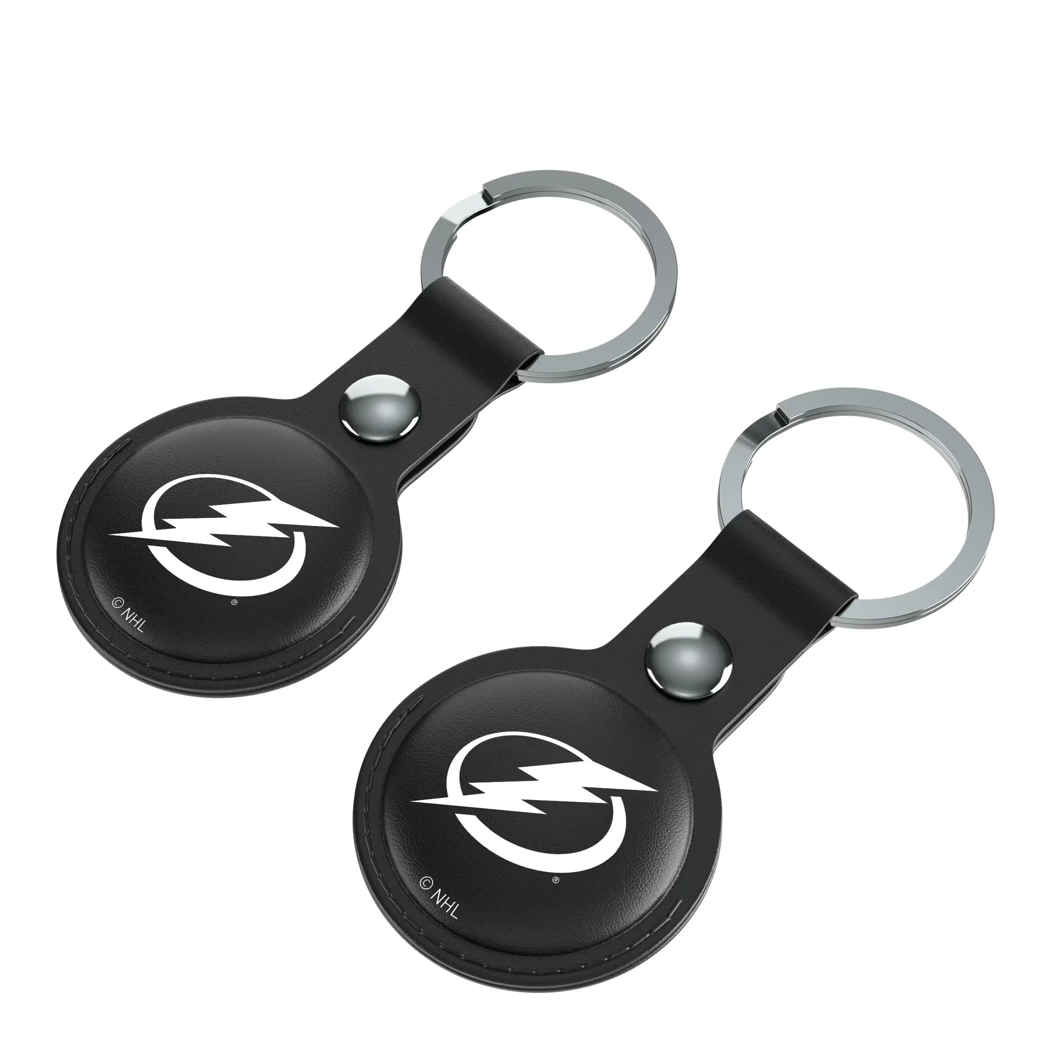 Tampa Bay Lightning Insignia AirTag Black Airtag Holder 2-Pack - Isometric View