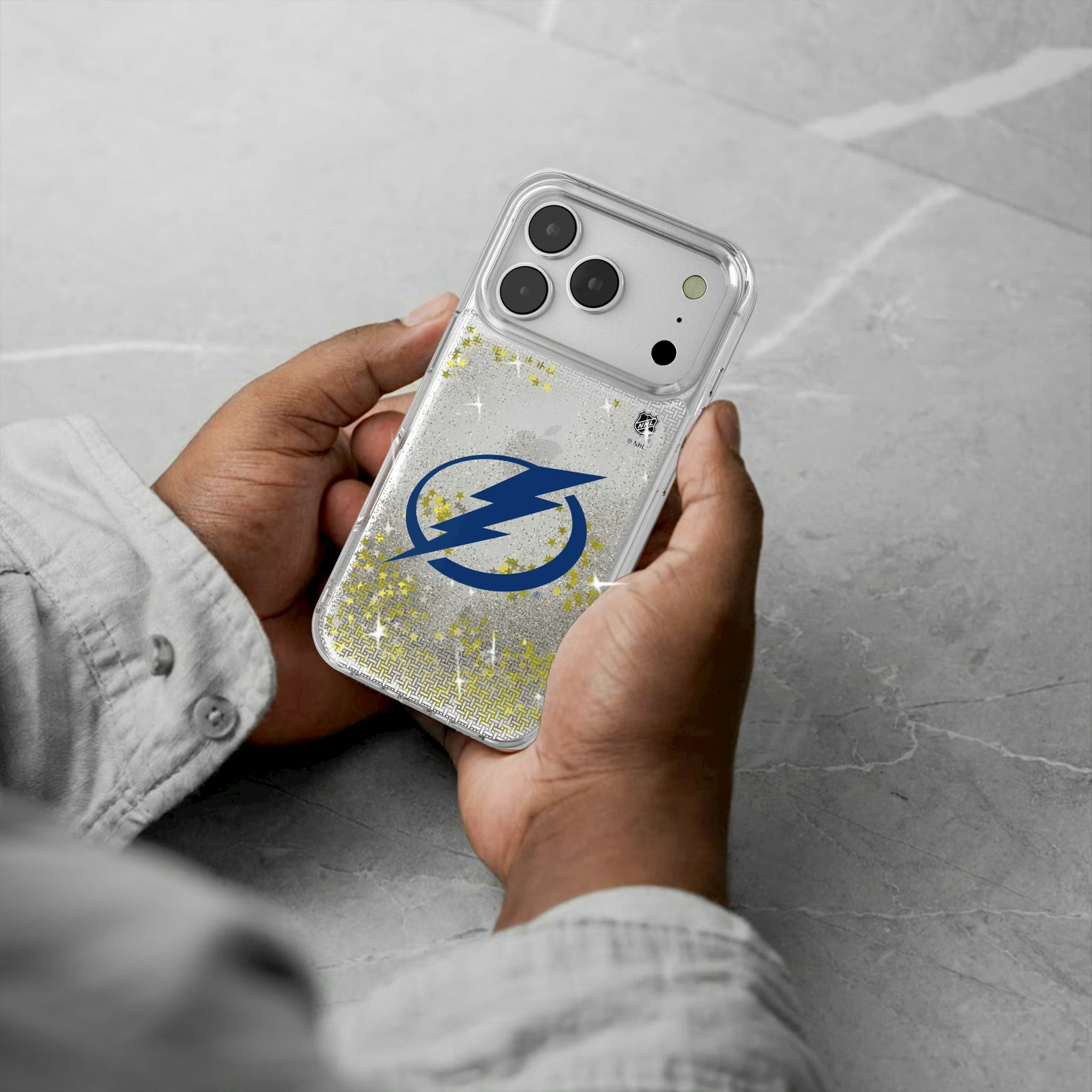 Tampa Bay Lightning Linen iPhone Glitter Phone Case for Apple iPhone - Lifestyle